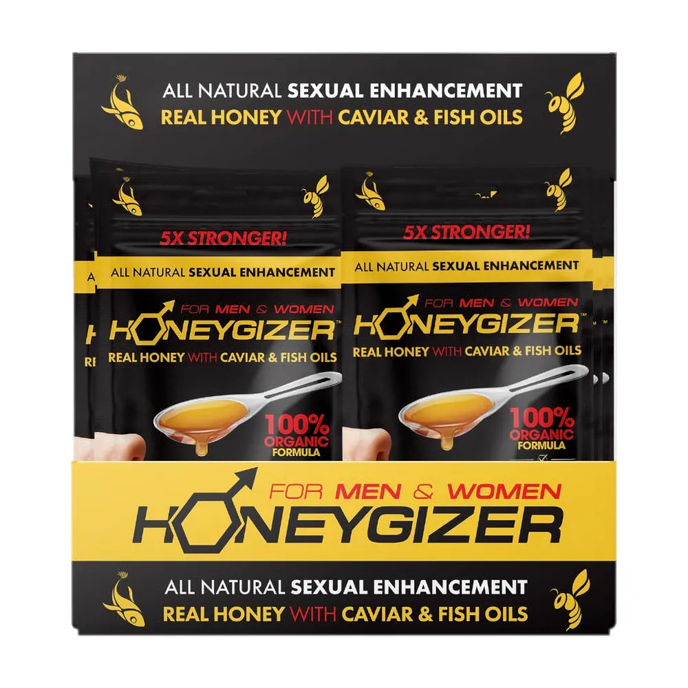 HONEYGIZER Male Sexual Enhancement- Real Honey With Caviar & Fish Oils (24 Spoons)