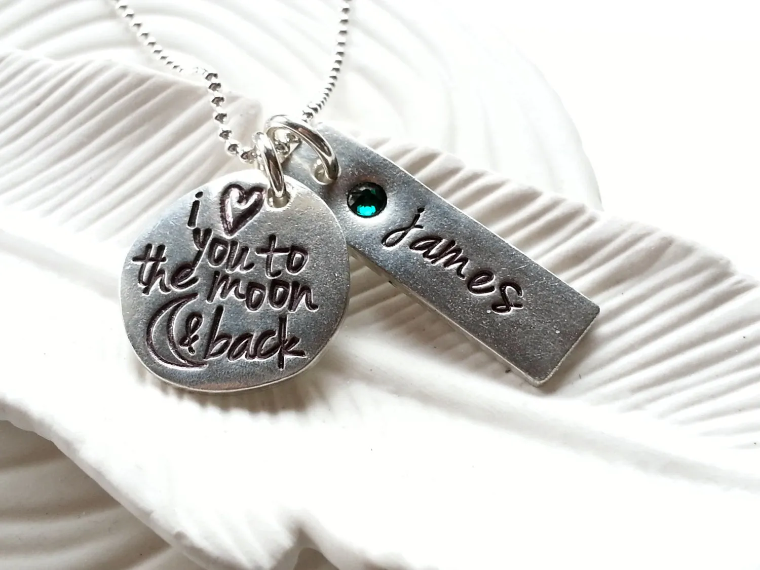 I Love You To The Moon & Back Necklace | Birthstone Mother's Necklace