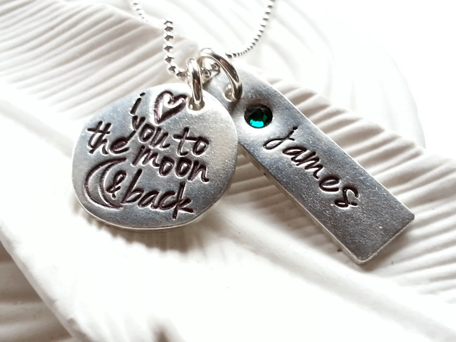 I Love You To The Moon & Back Necklace | Birthstone Mother's Necklace