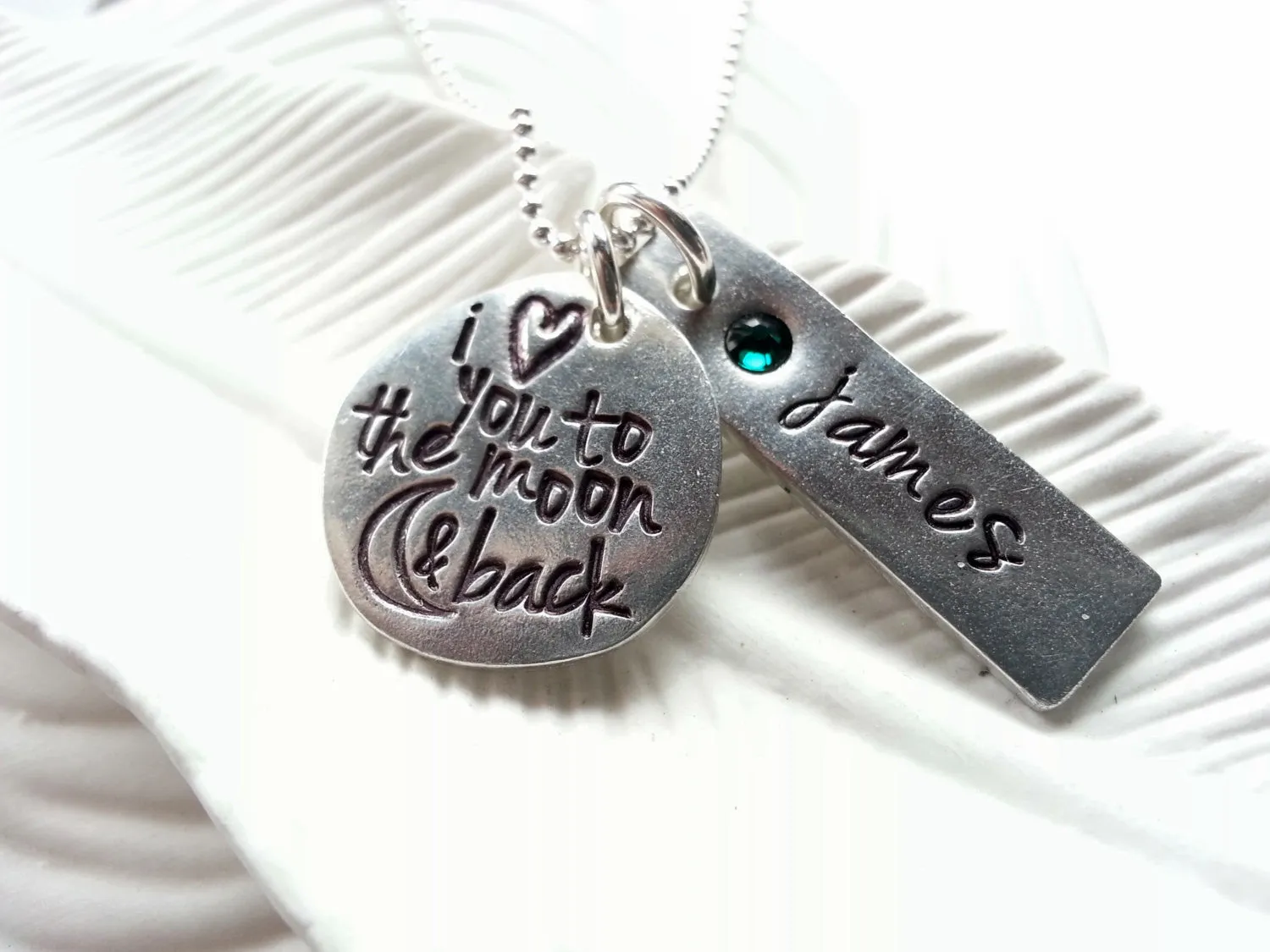 I Love You To The Moon & Back Necklace | Birthstone Mother's Necklace