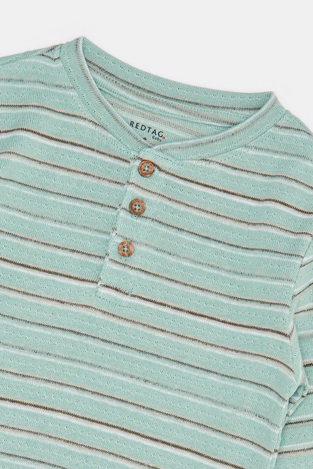 Infant Boys Green Striped T-Shirt