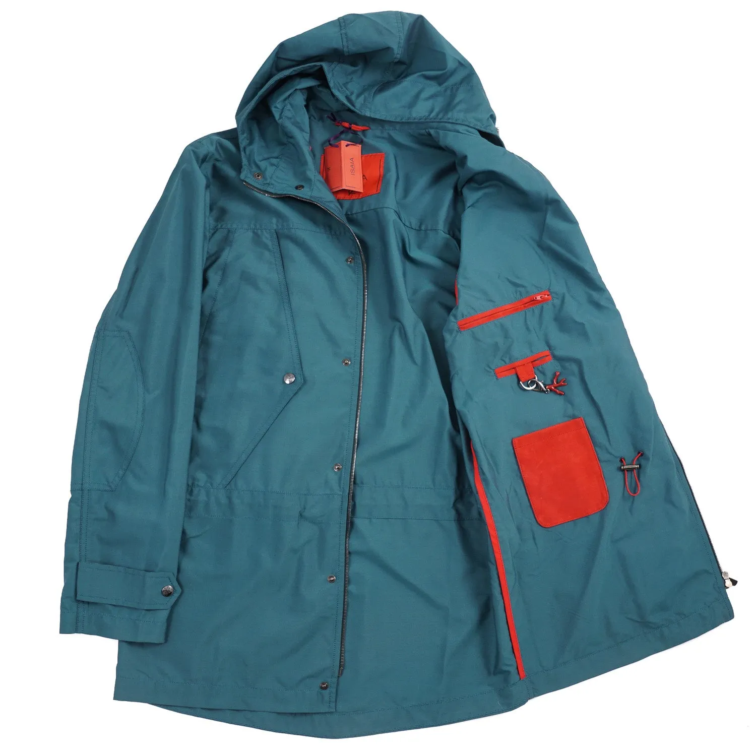 Isaia 'Aqua Canvas' Hooded Parka