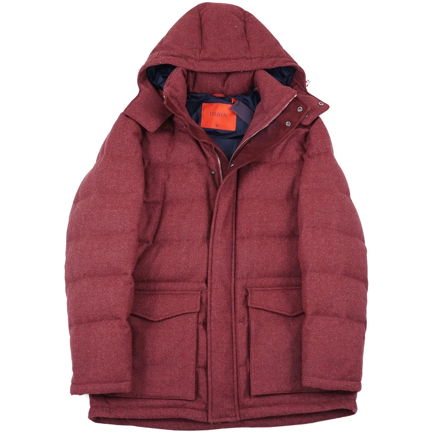 Isaia Flannel Wool Down Parka