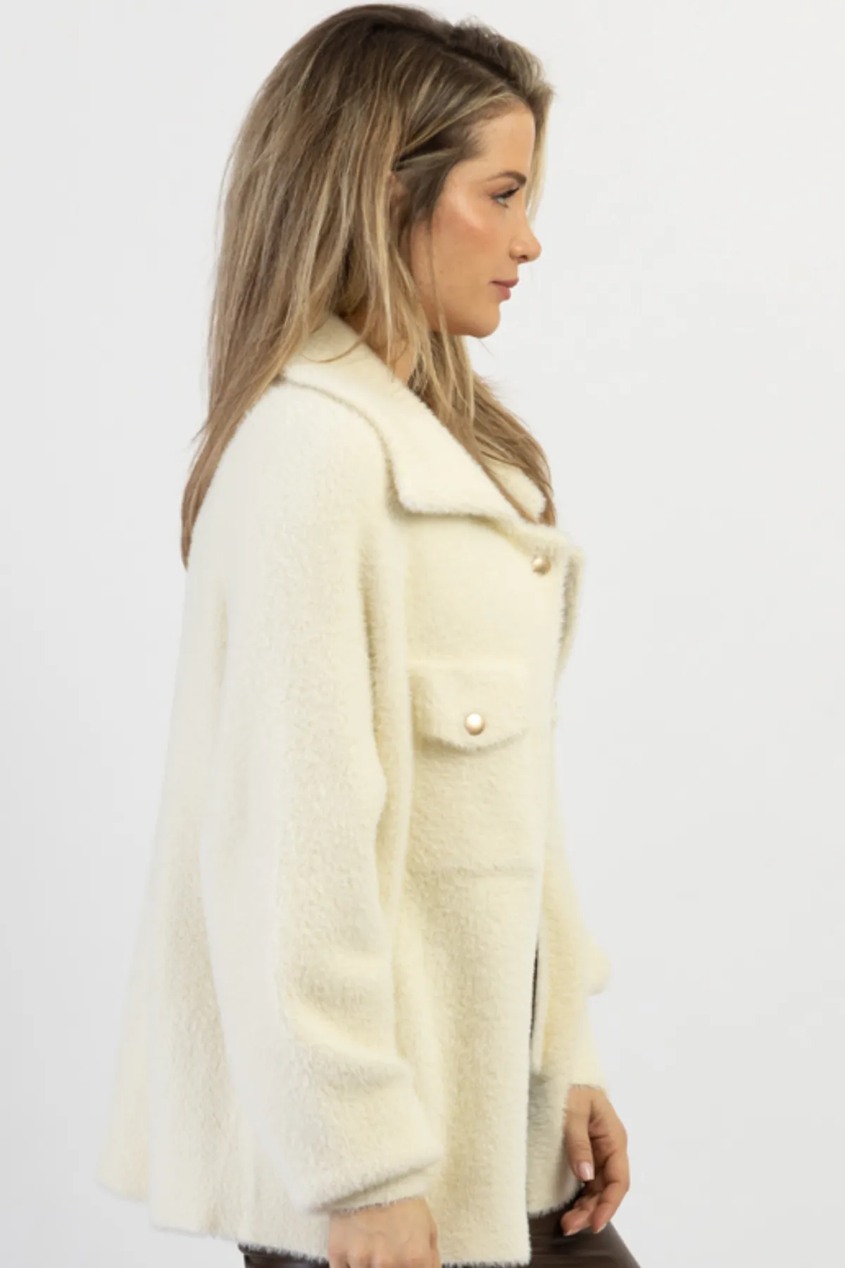 IVORY FRANKIE SOFT FUR SHACKET