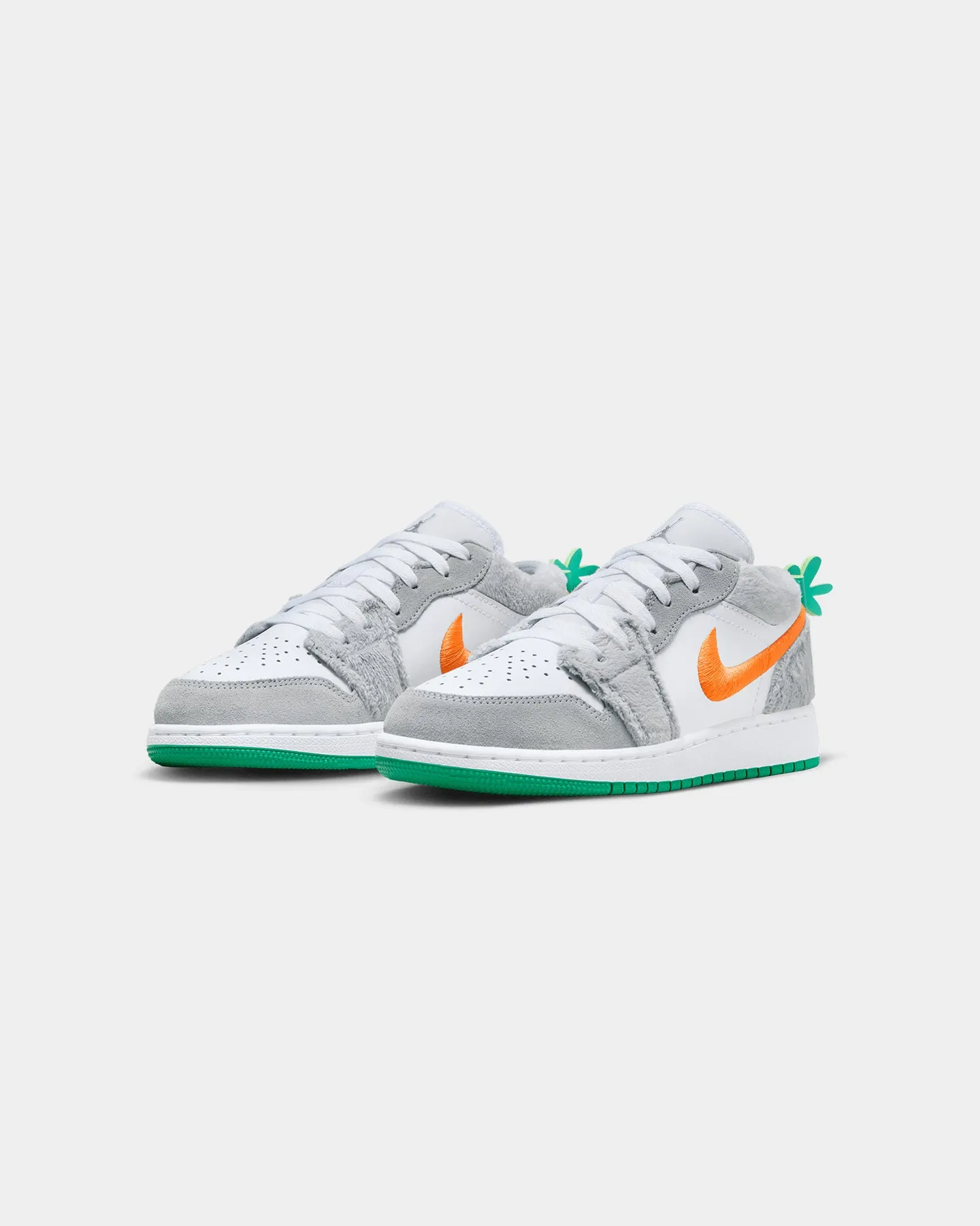 Jordan Kids' Air Jordan 1 Low SE (GS) "Rabbit" Light Smoke Grey/Total Orange/White/Stadium Green