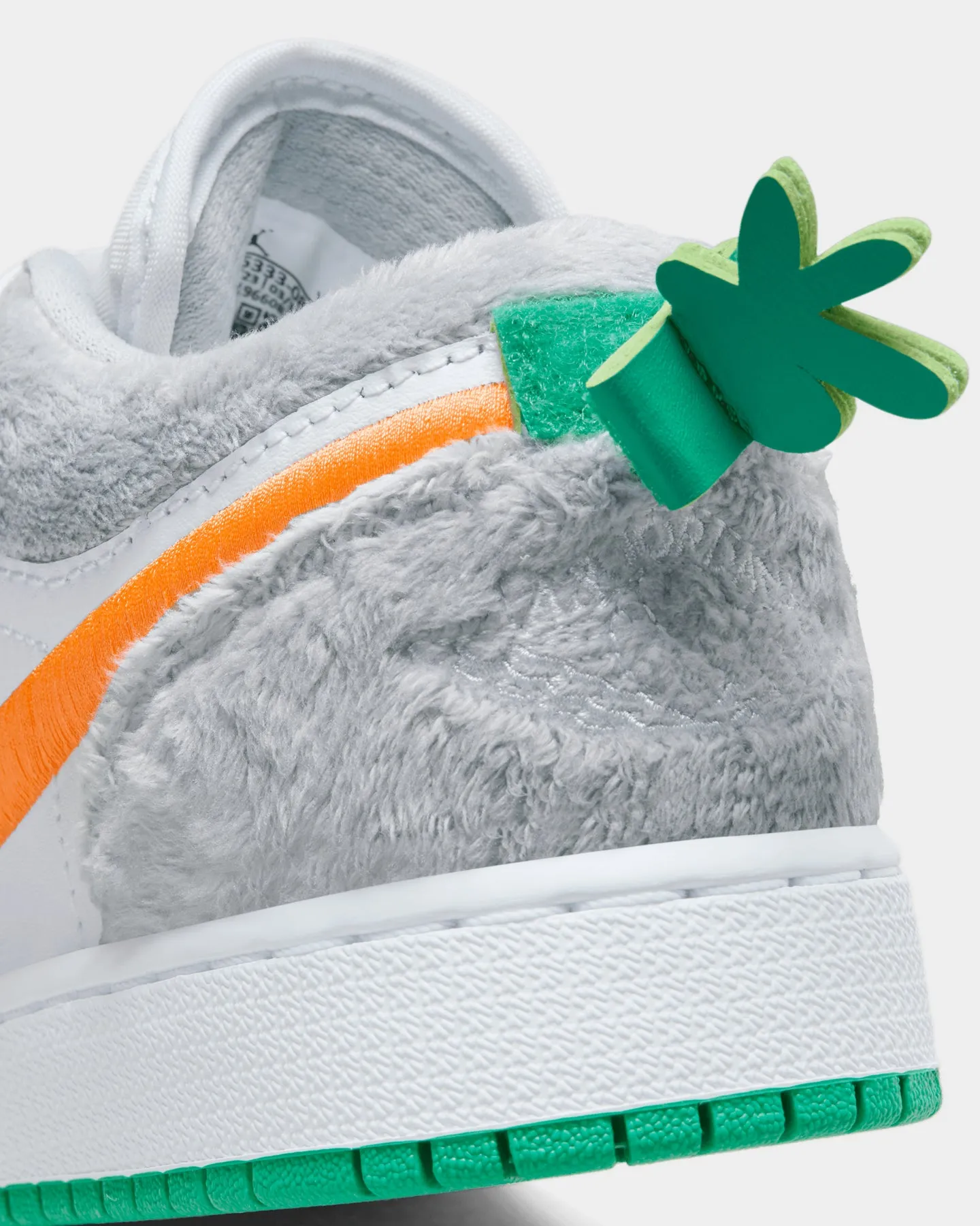 Jordan Kids' Air Jordan 1 Low SE (GS) "Rabbit" Light Smoke Grey/Total Orange/White/Stadium Green