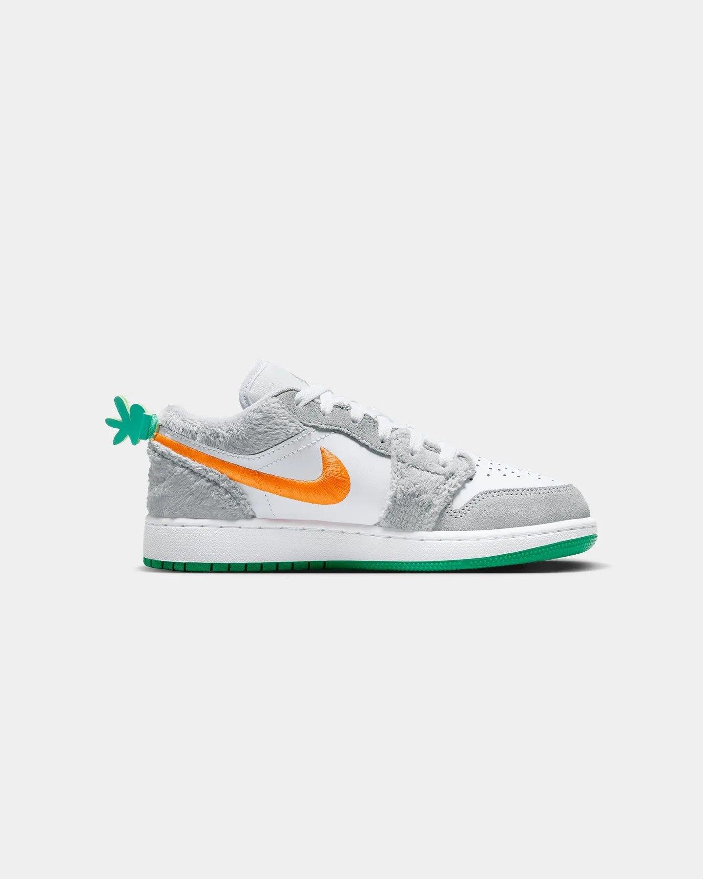 Jordan Kids' Air Jordan 1 Low SE (GS) "Rabbit" Light Smoke Grey/Total Orange/White/Stadium Green