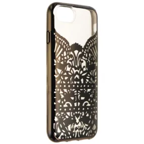 Kate Spade Lace Cage Series Hybrid Hard Case for iPhone 8 7 6s - Blk Lace/Clear