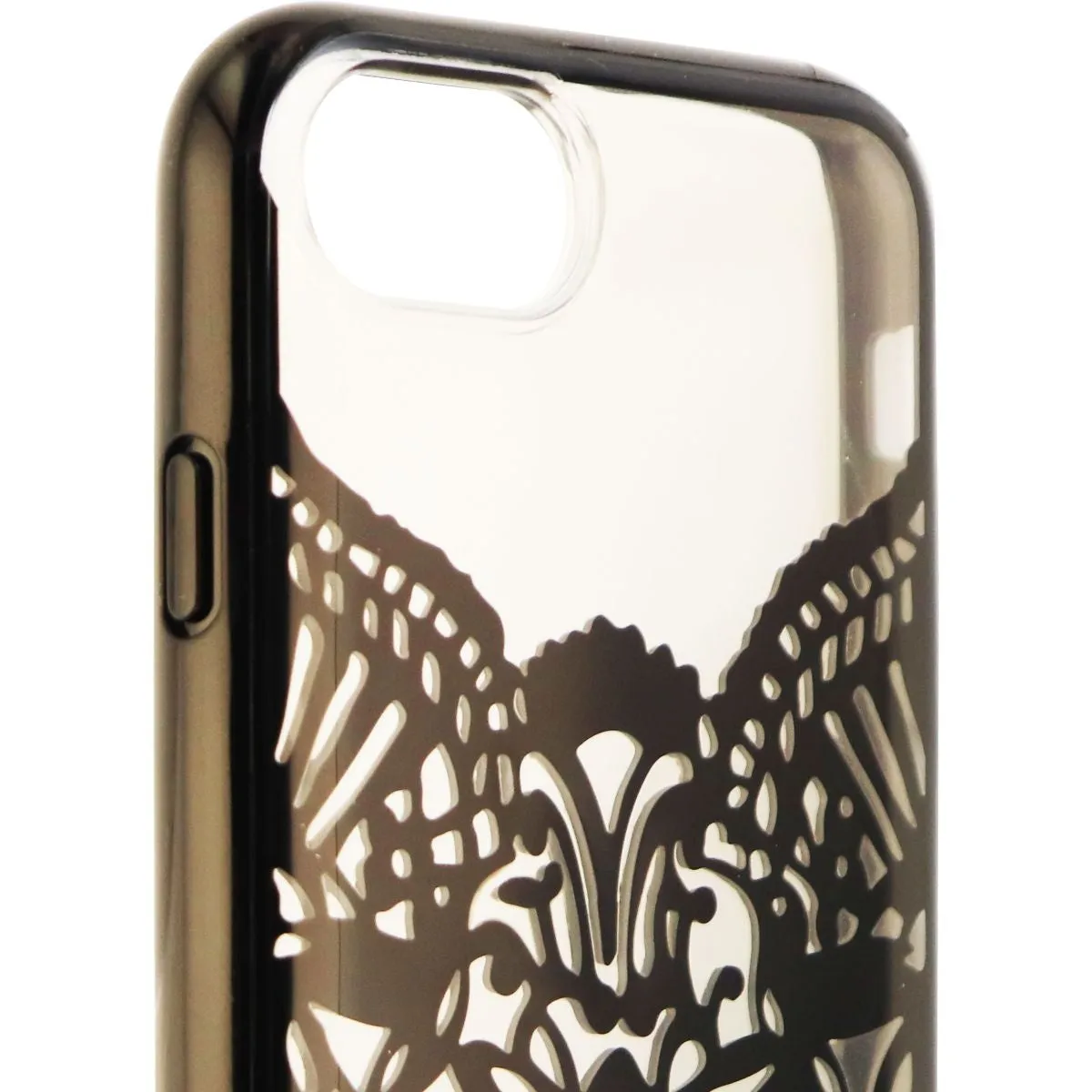 Kate Spade Lace Cage Series Hybrid Hard Case for iPhone 8 7 6s - Blk Lace/Clear