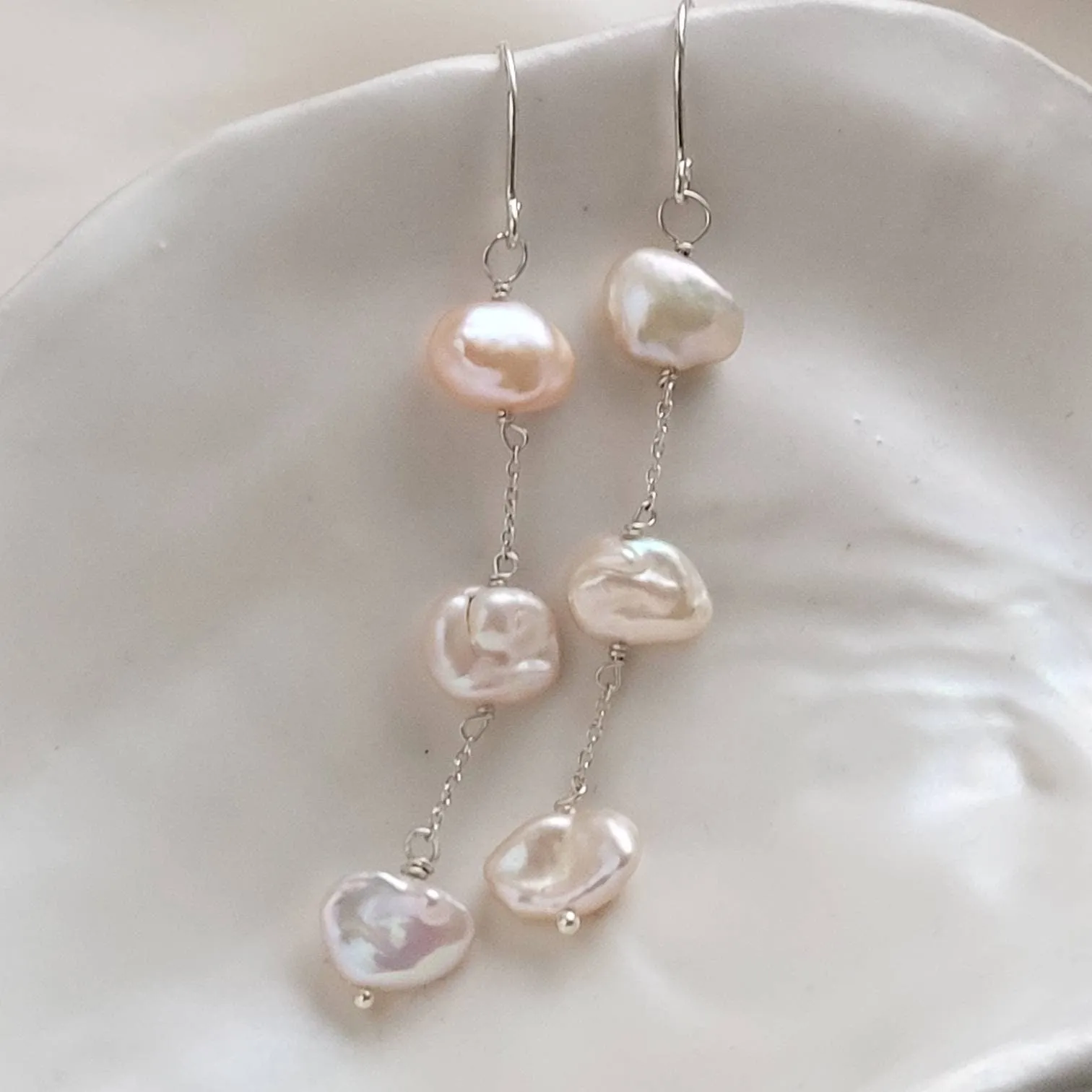 Keshi Pearl Drop Earrings