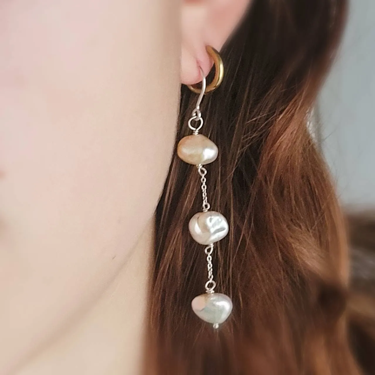 Keshi Pearl Drop Earrings