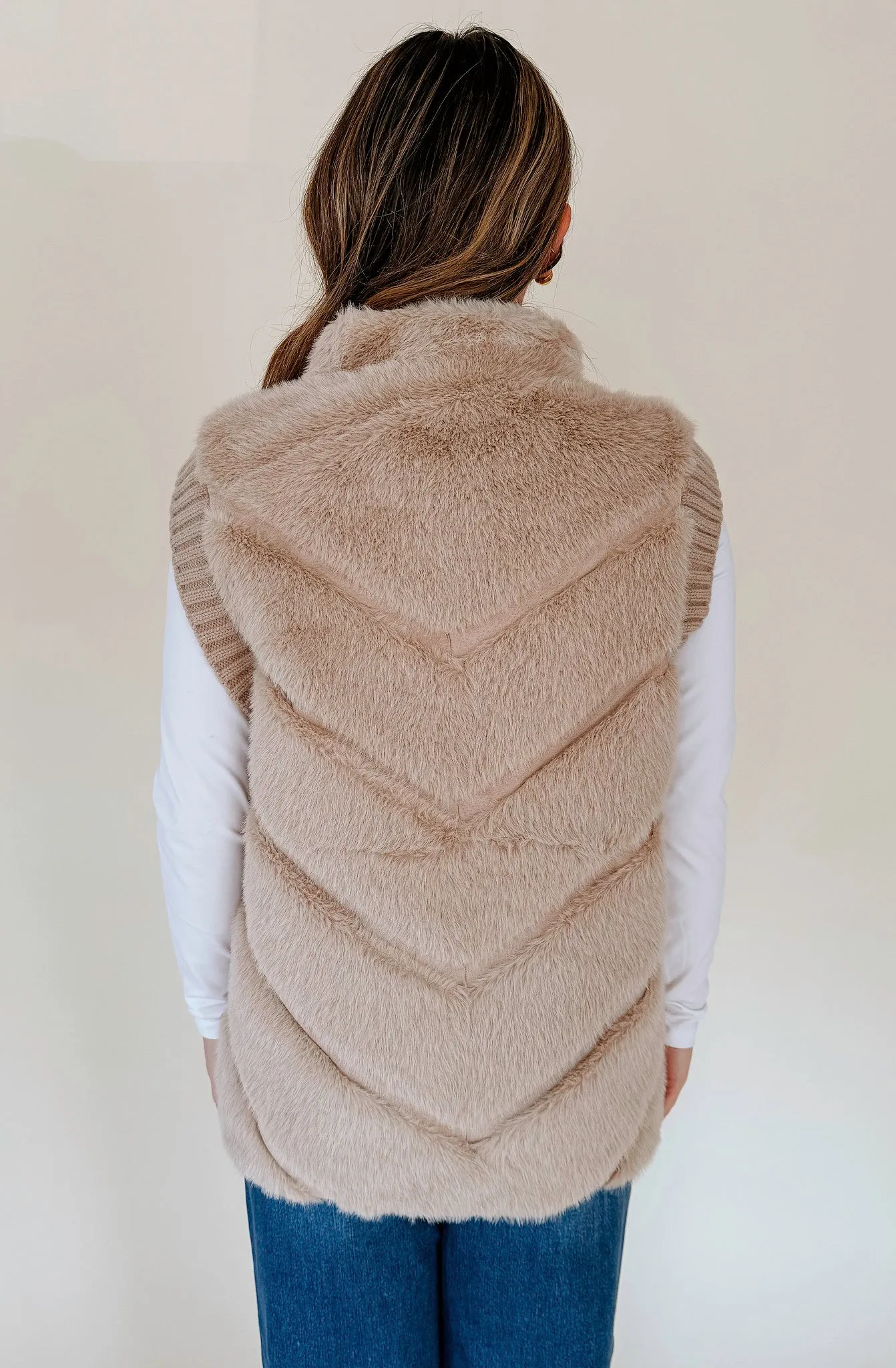 KORI SAND FAUX FUR VEST