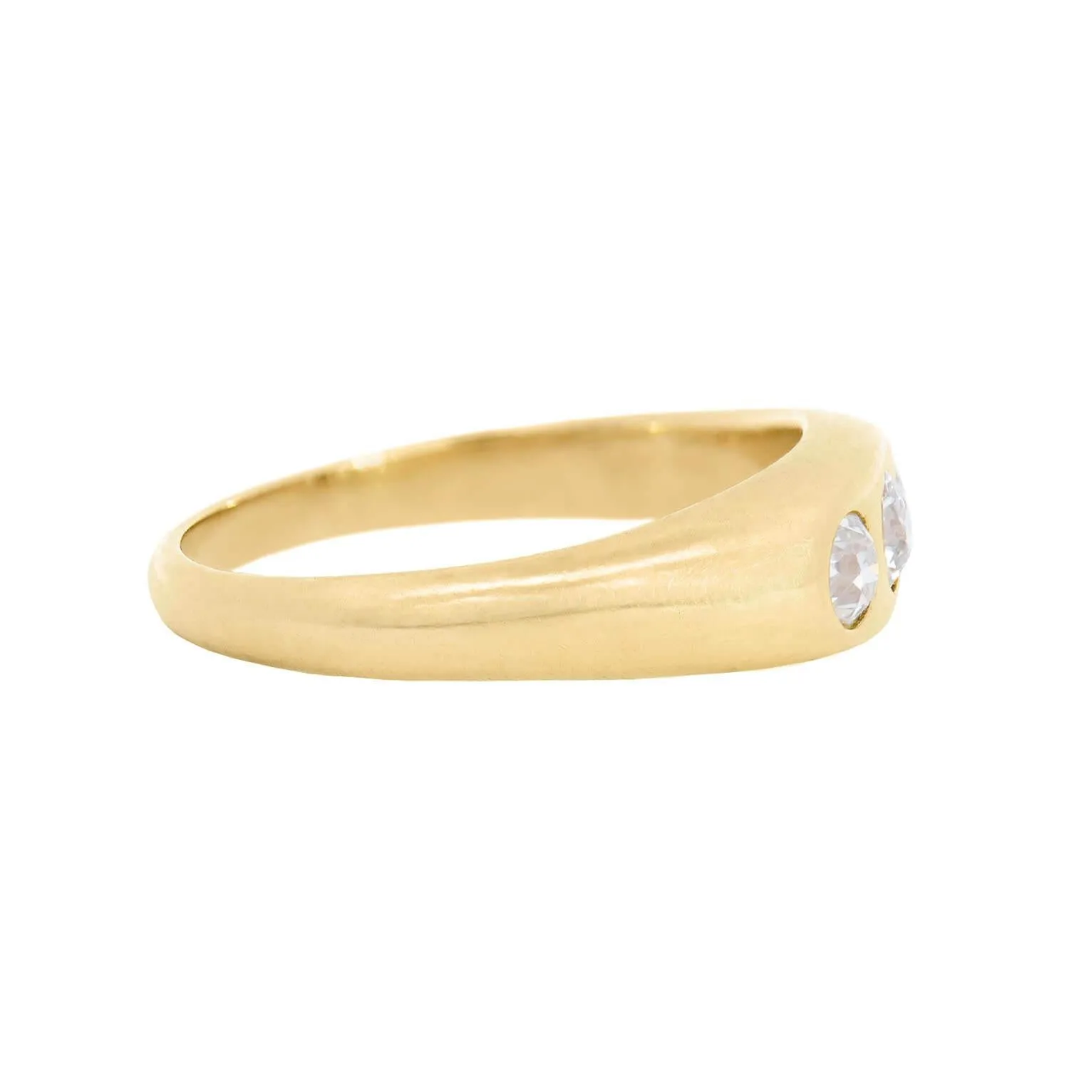 Late Victorian 14k Diamond Three Stone Ring