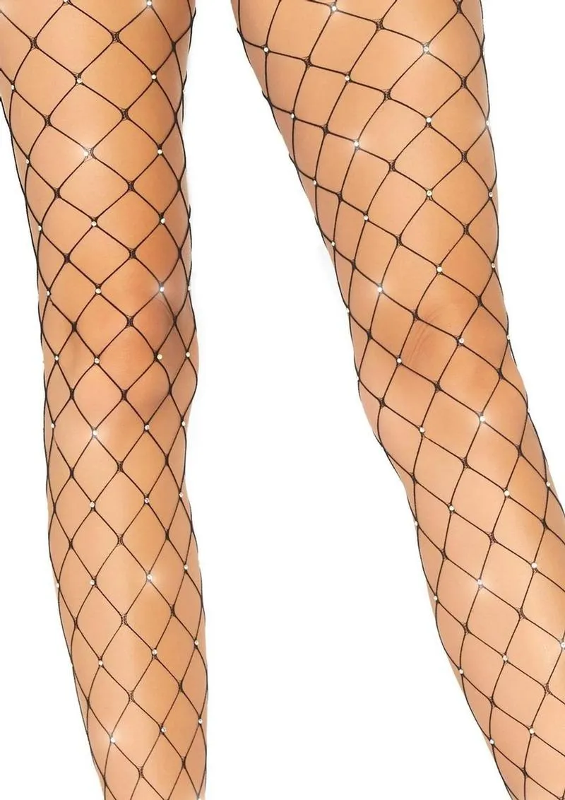 Leg Avenue Indescent Rhinestone Fence Net Tights