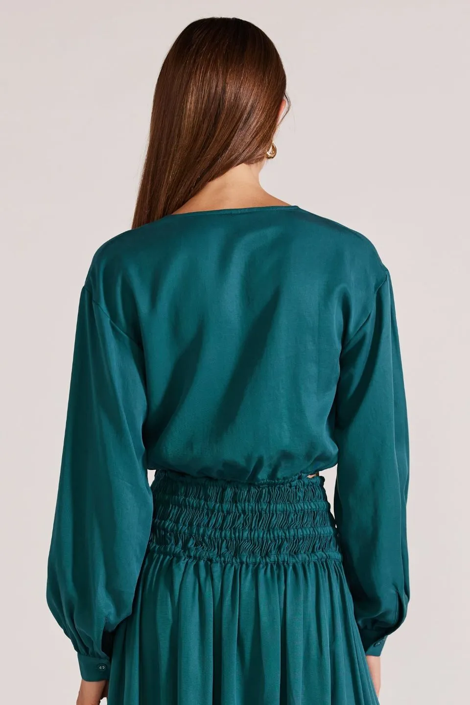 Leila Emerald LS Cropped Top