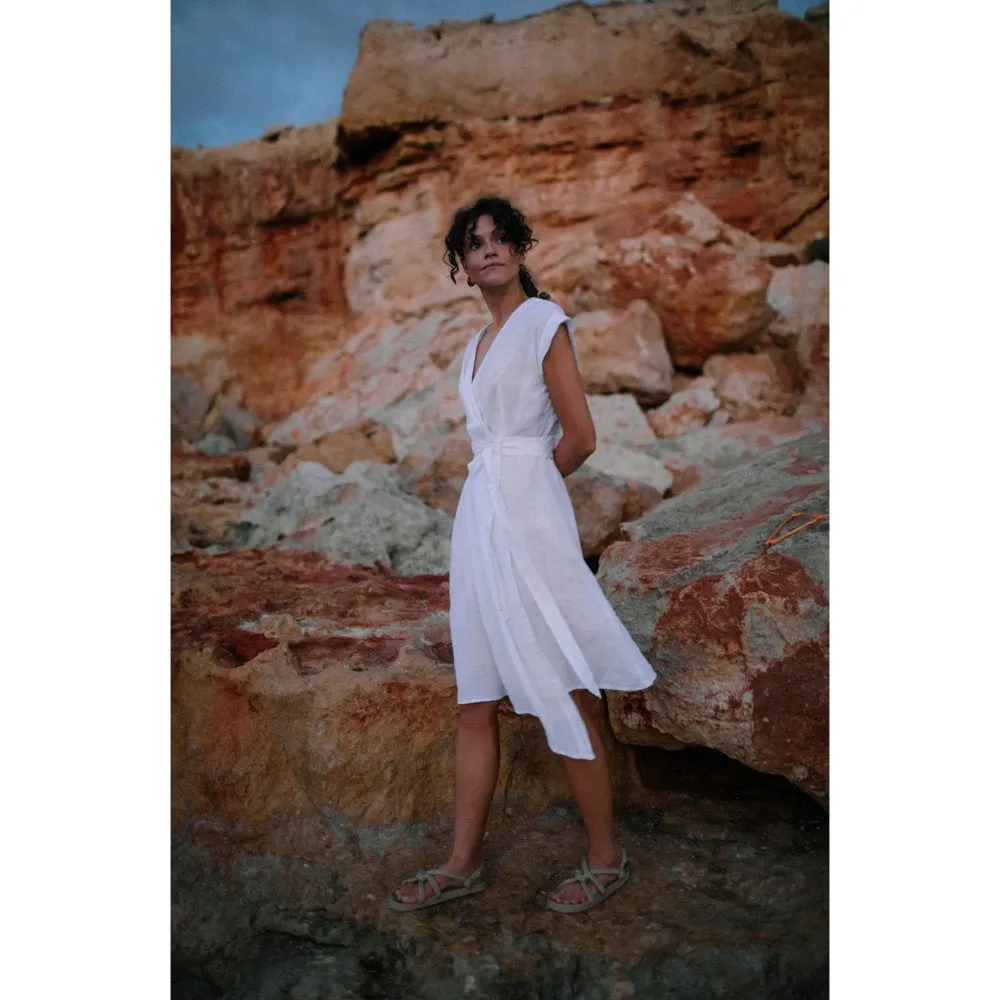 Linen dress Ayu white by Seaside Tones