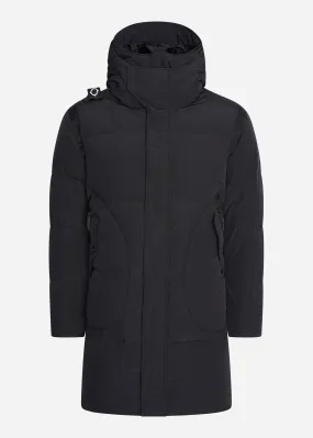 Long down coat - jet black