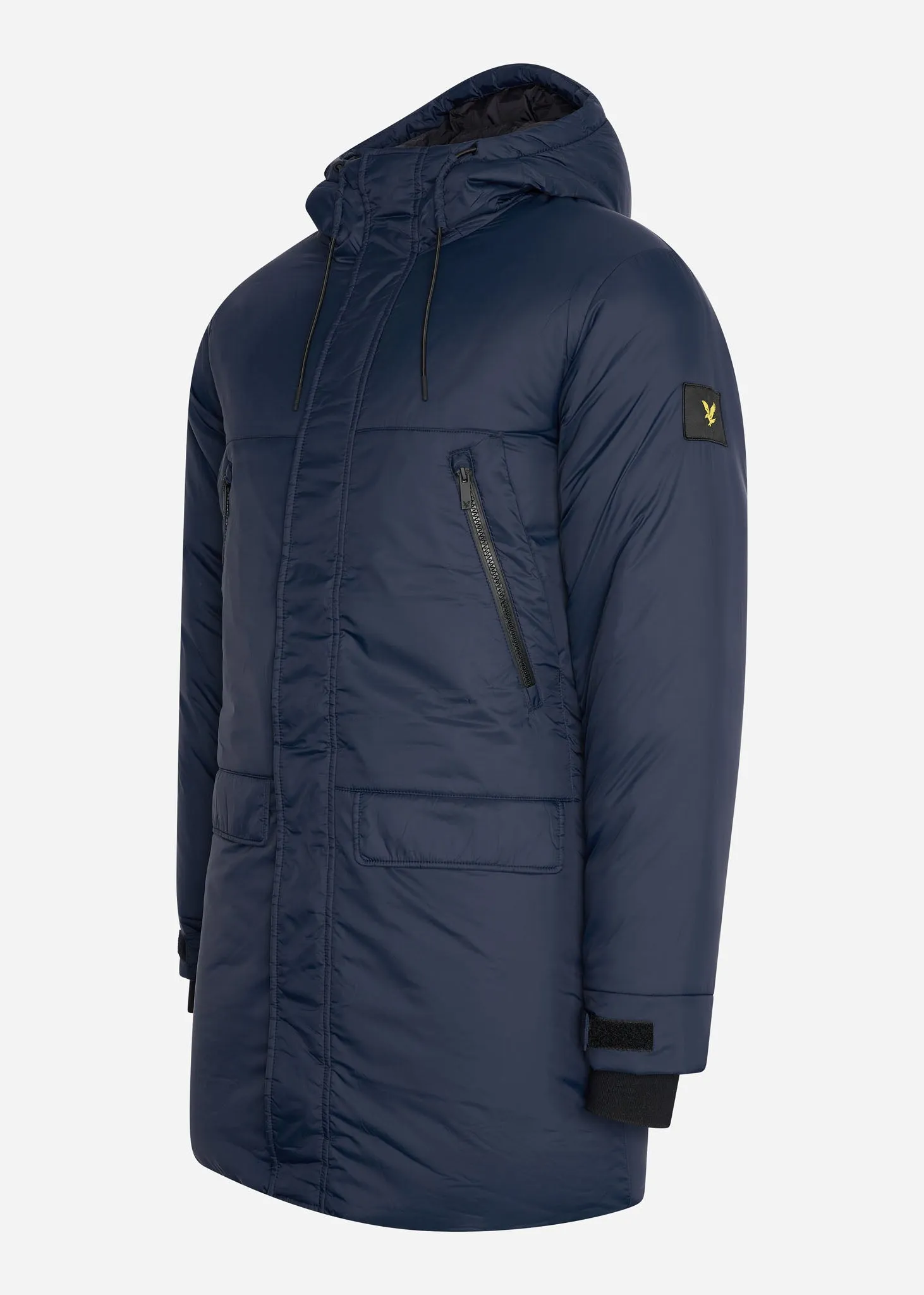 Long line internal padded jacket - dark navy