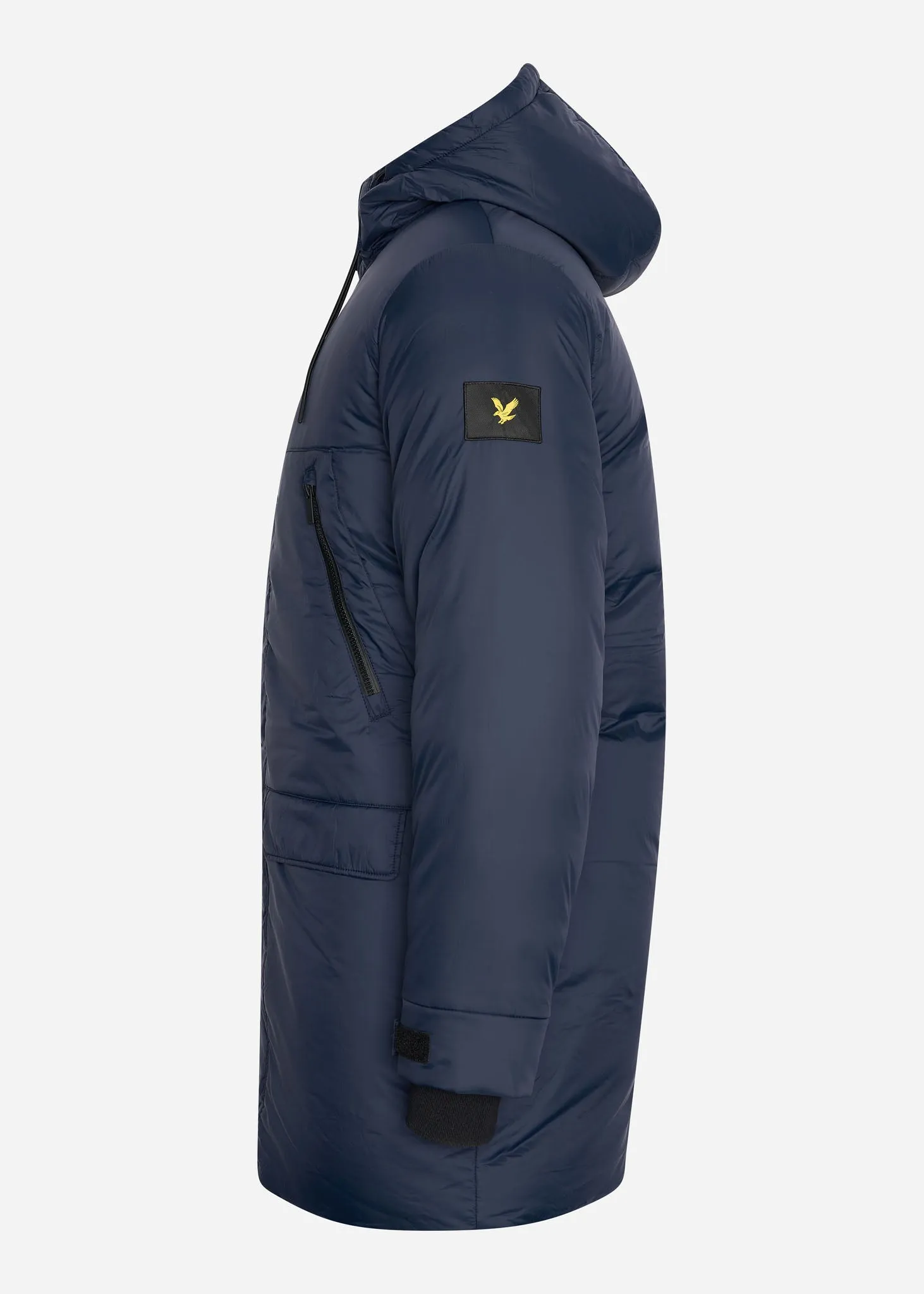 Long line internal padded jacket - dark navy