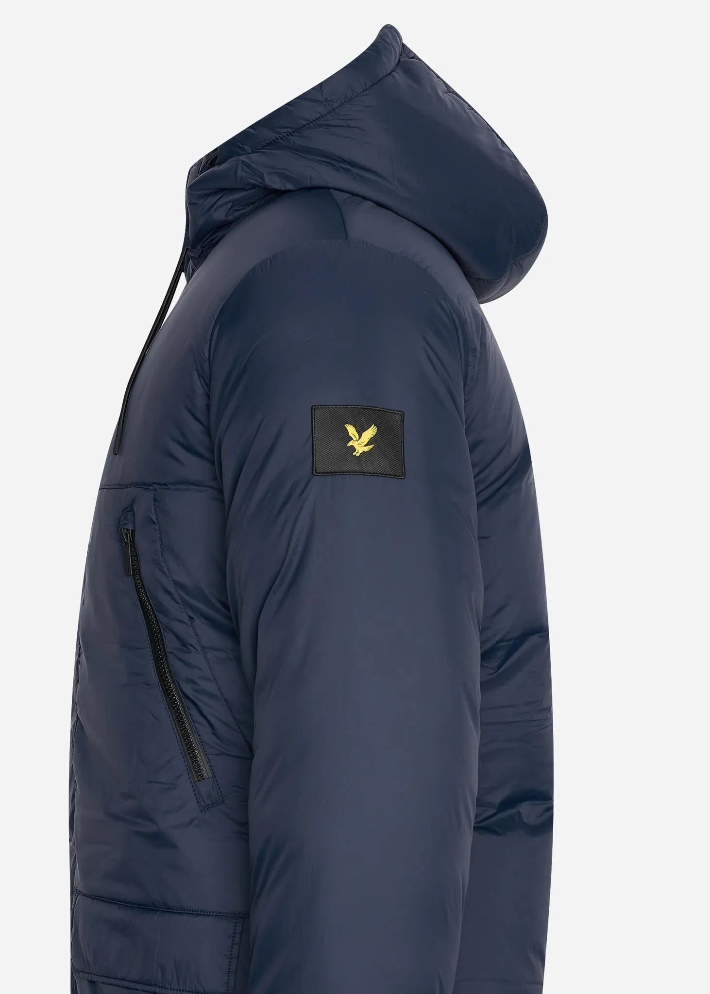 Long line internal padded jacket - dark navy