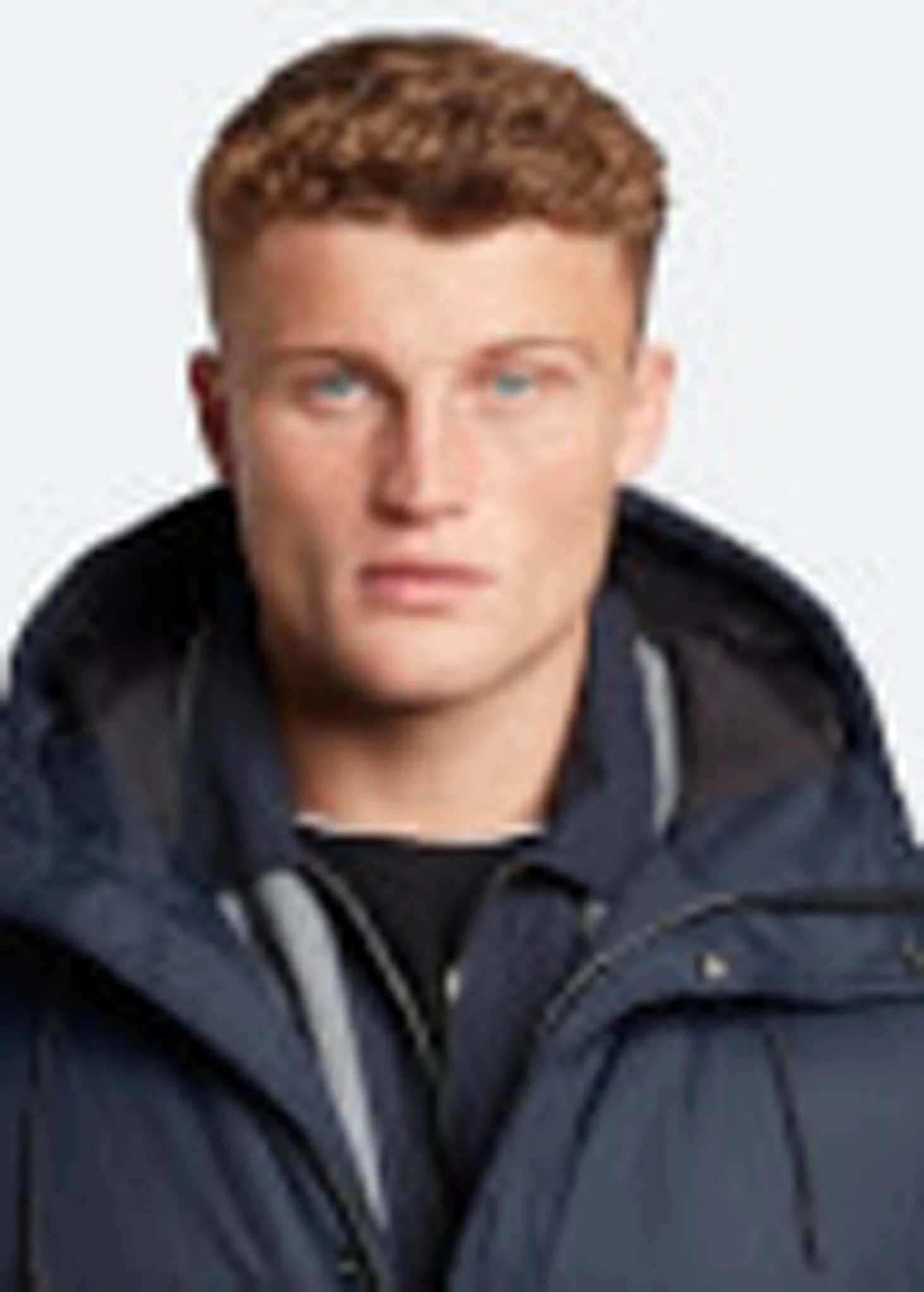 Long line internal padded jacket - dark navy