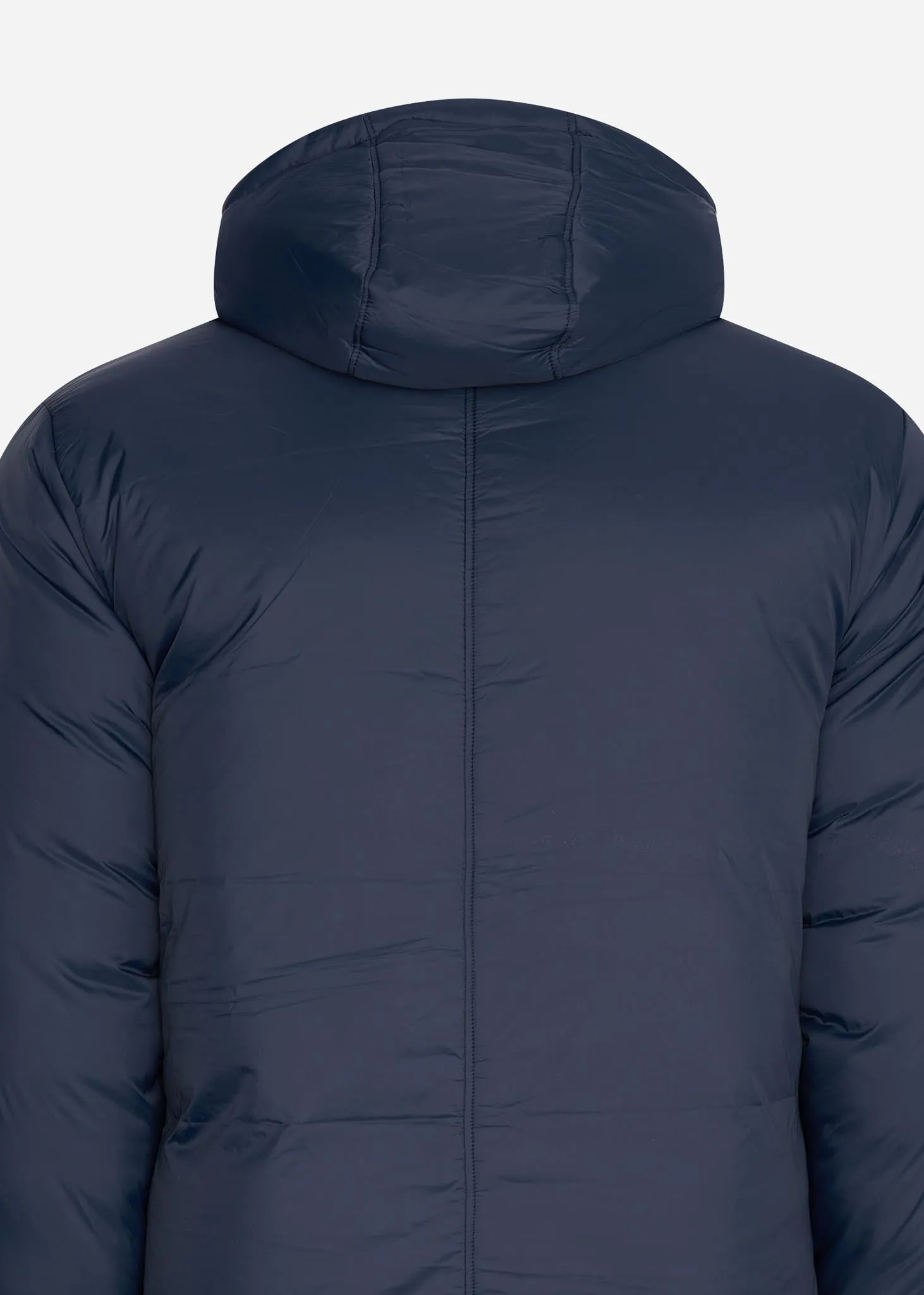 Long line internal padded jacket - dark navy