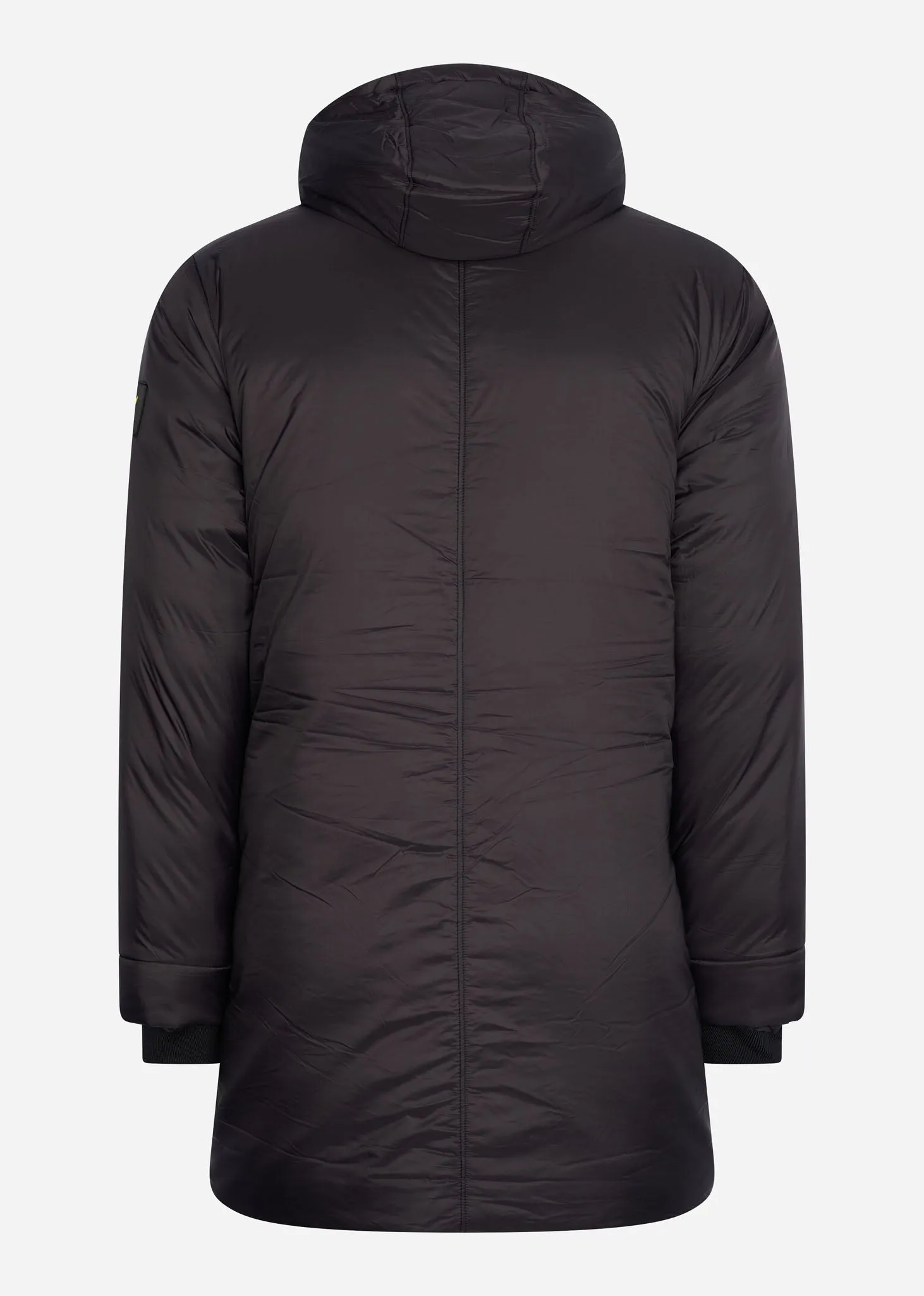 Long line internal padded jacket - jet black