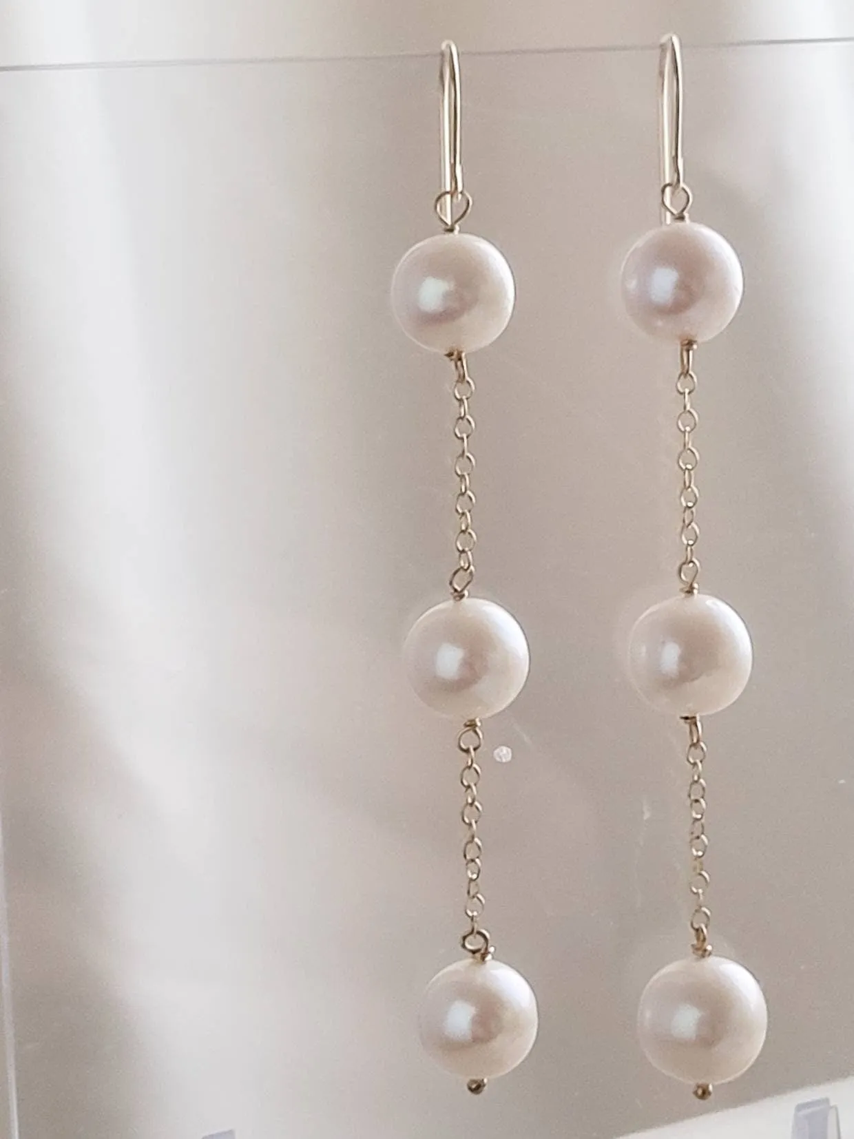 Long Pearl Drop Earrings