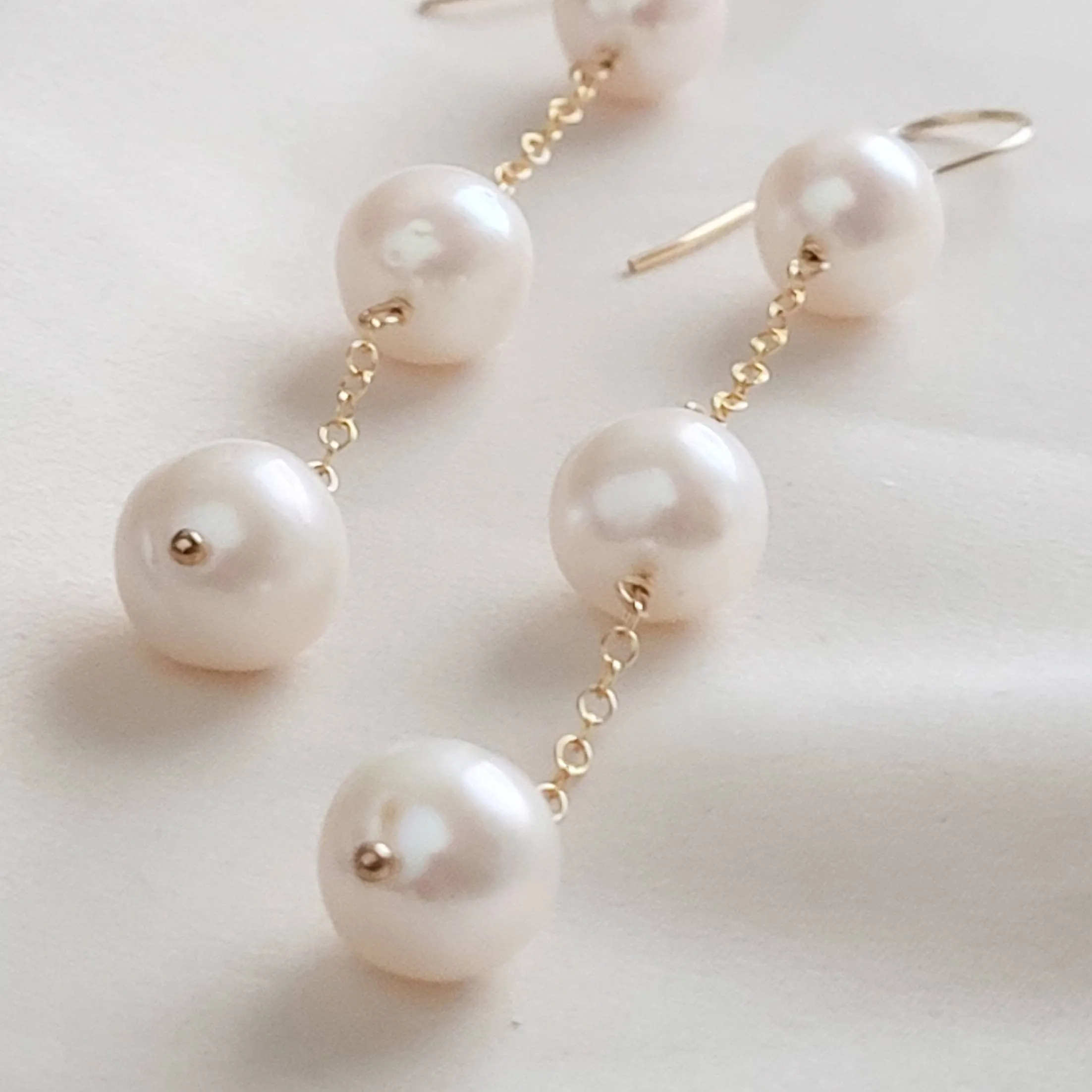 Long Pearl Drop Earrings