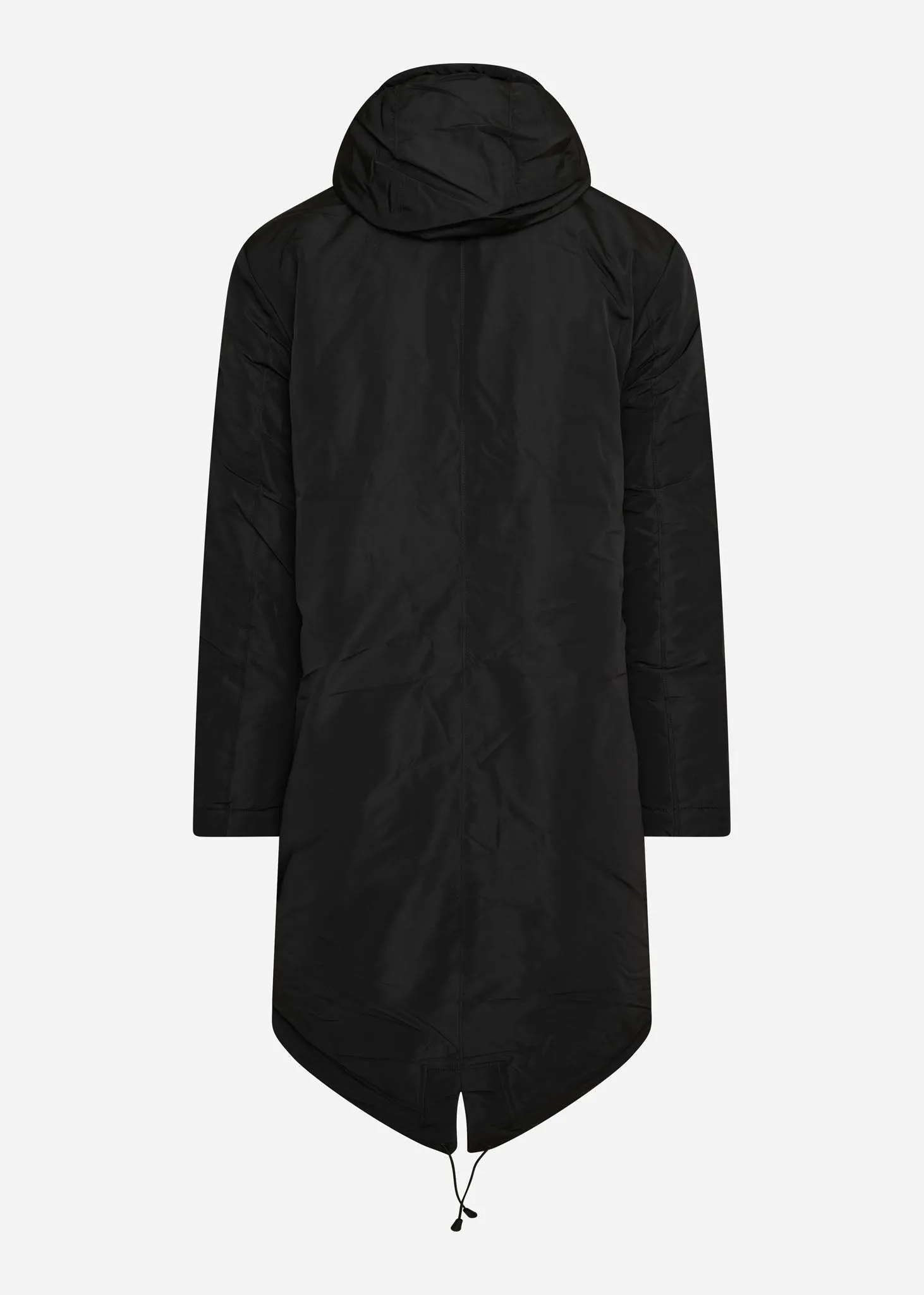 Longline dual pocket parka - jet black