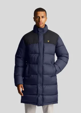 Longline wadded puffer - dark navy