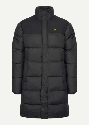 Longline wadded puffer - jet black