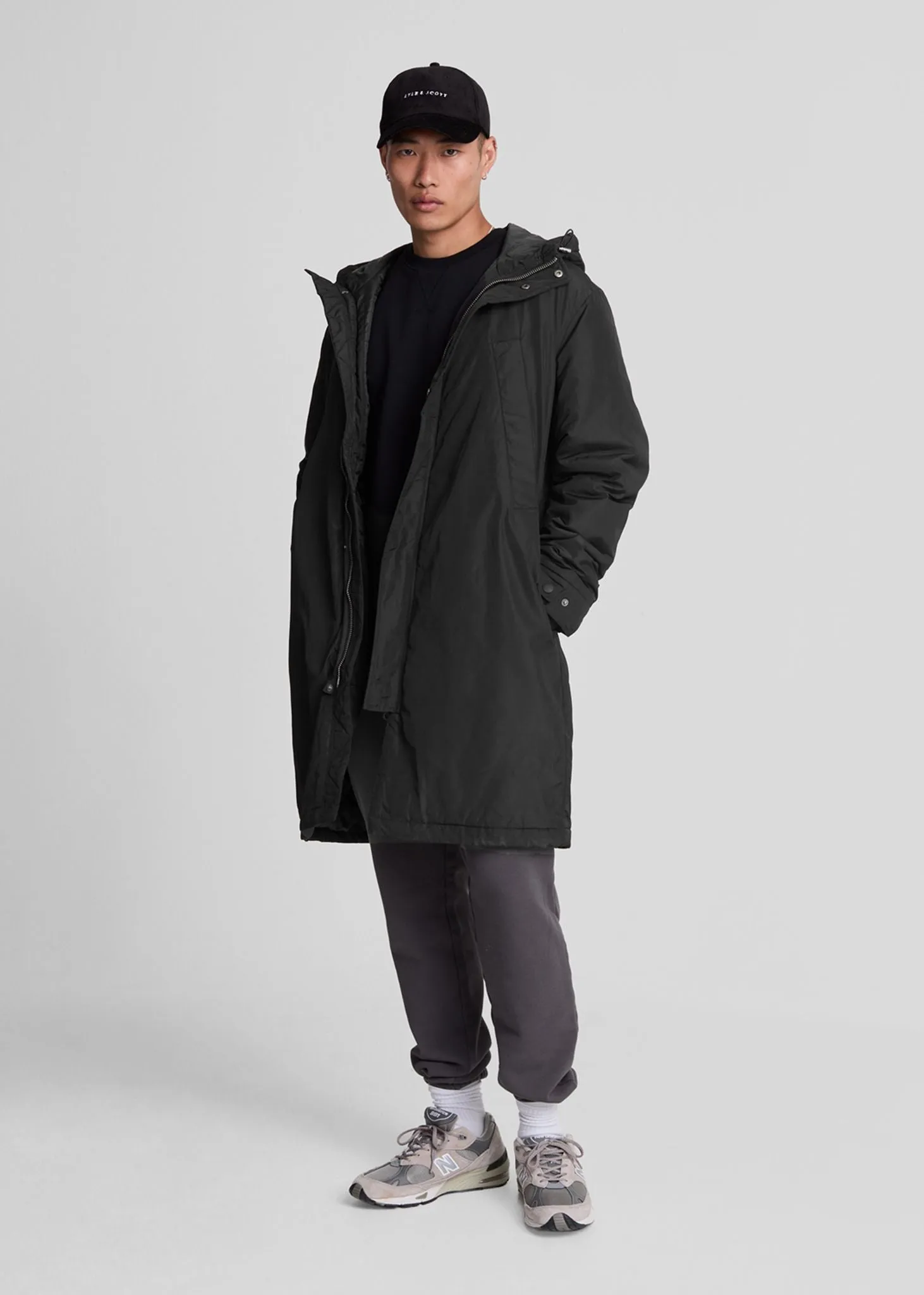 Lyle and Scott Longline parka - jet black