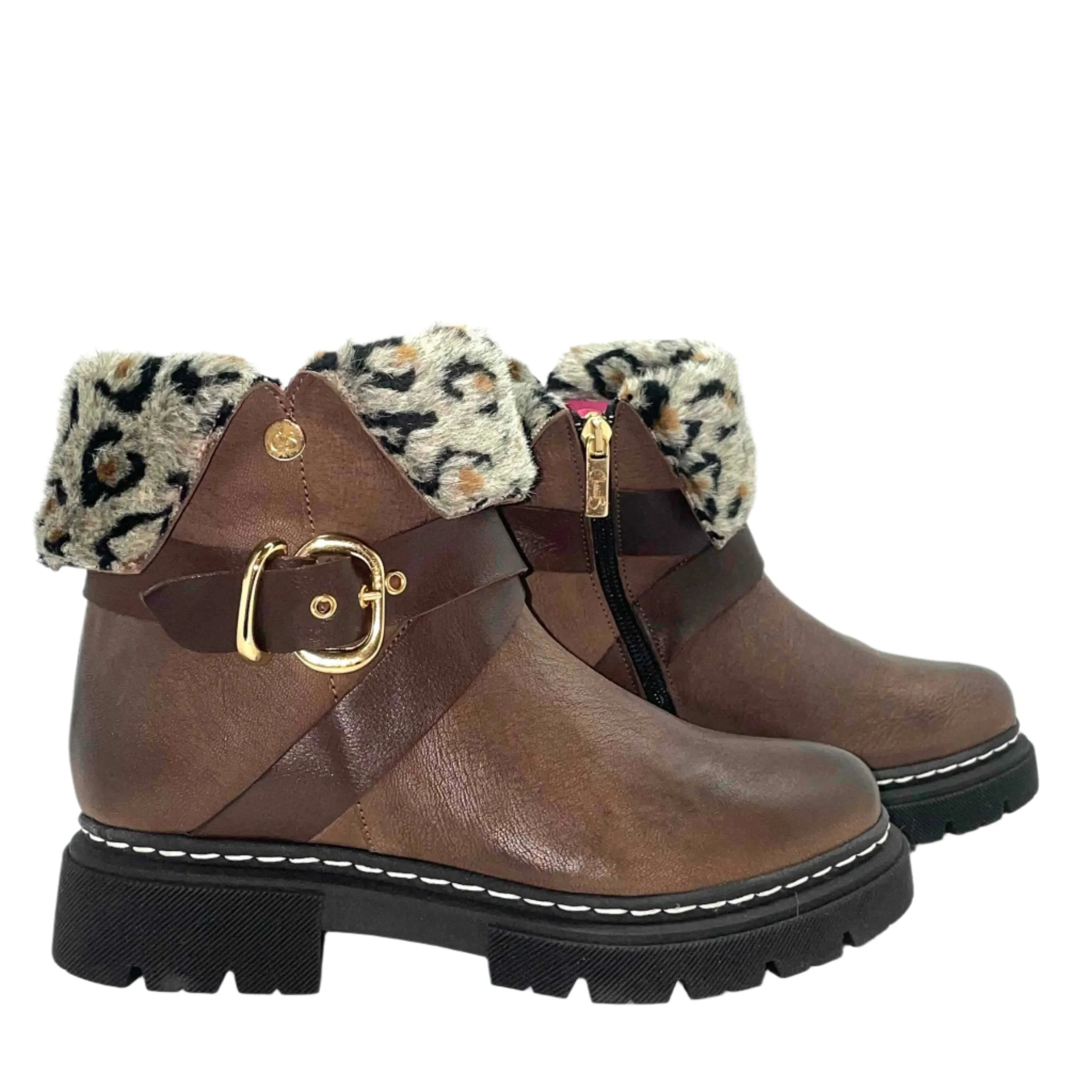 Lyone -Brown warm lined ankle boot