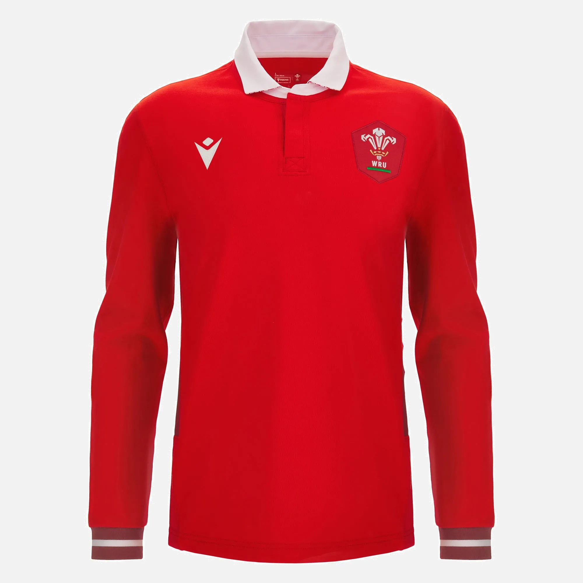 Macron Wales Mens WRU 23/24 6 Nations Cotton Home Rugby Shirt