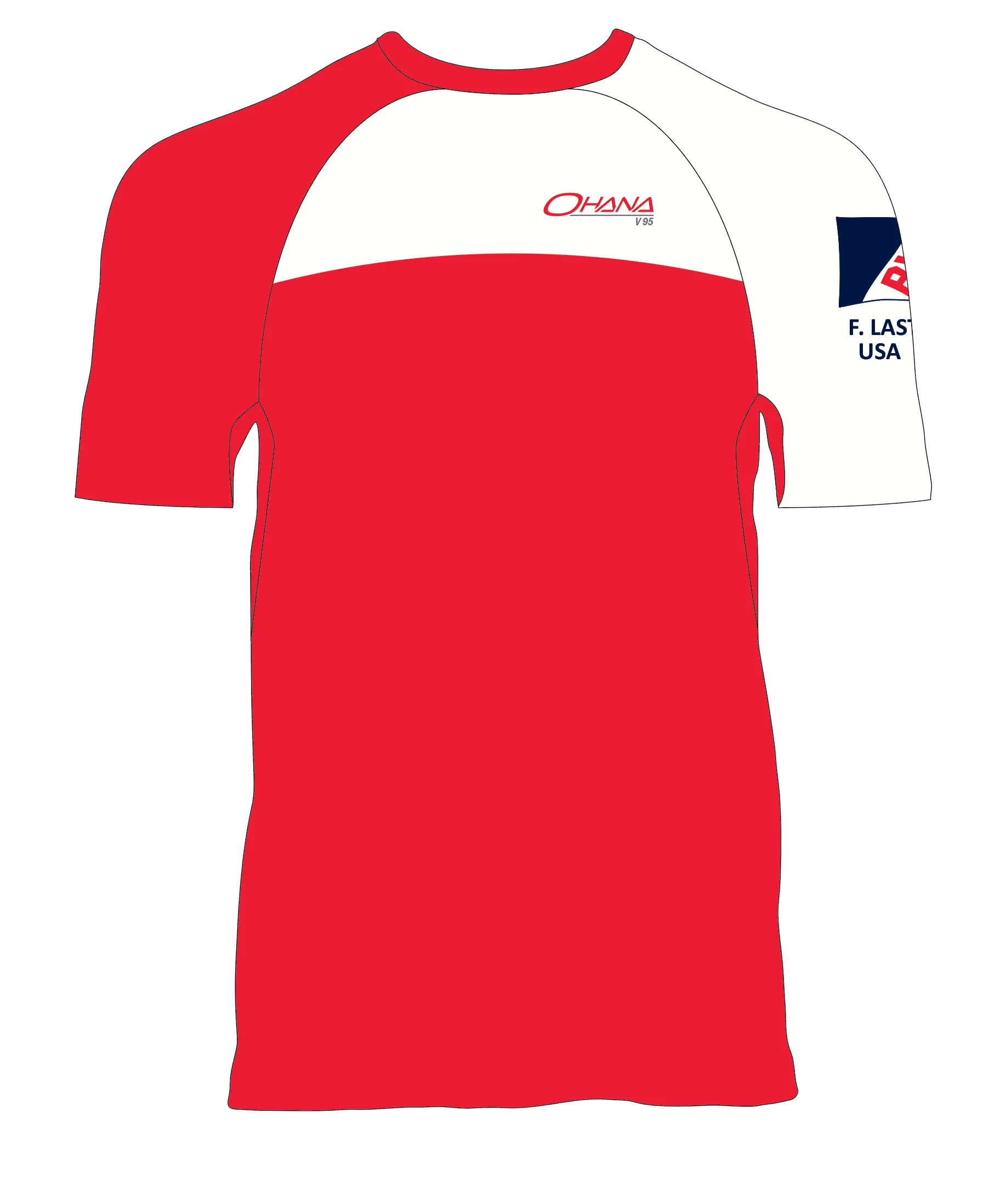 MEN SHORTY T SHIRT TOP SHORT SLEEVE RED | OHANA SAILING | PSNLZ'D