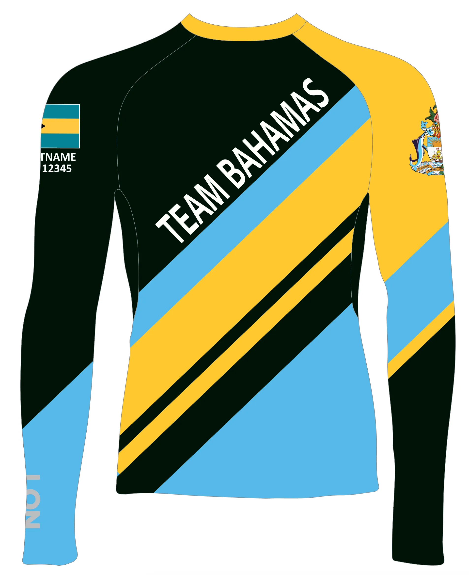 MEN TECH-TEE TOP LONG SLEEVE BLUE | TEAM BAHAMAS | PSNLZ'D