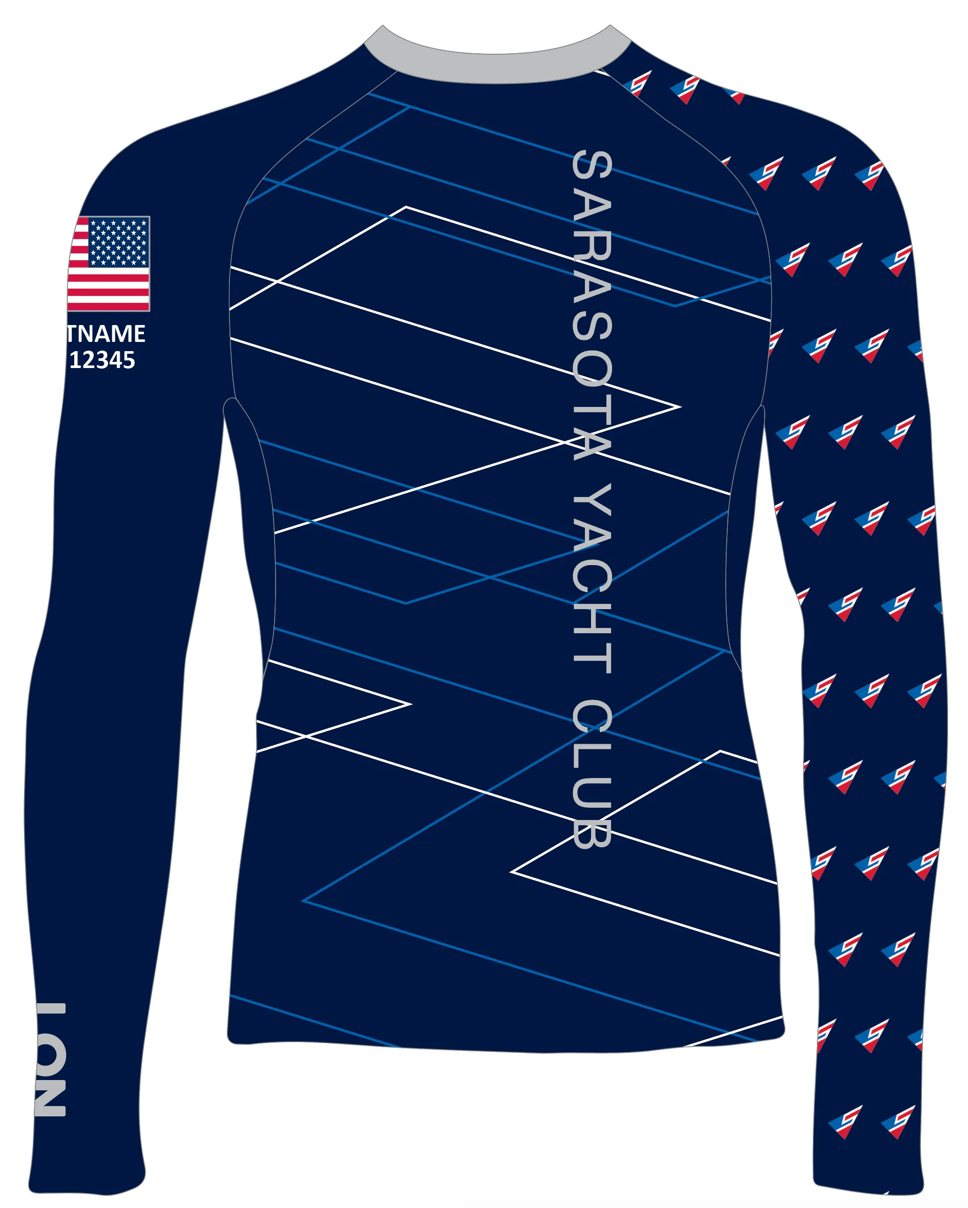 MEN TECH-TEE TOP LONG SLEEVE NAVY | SARASOTA YACHT CLUB | PSNLZ'D