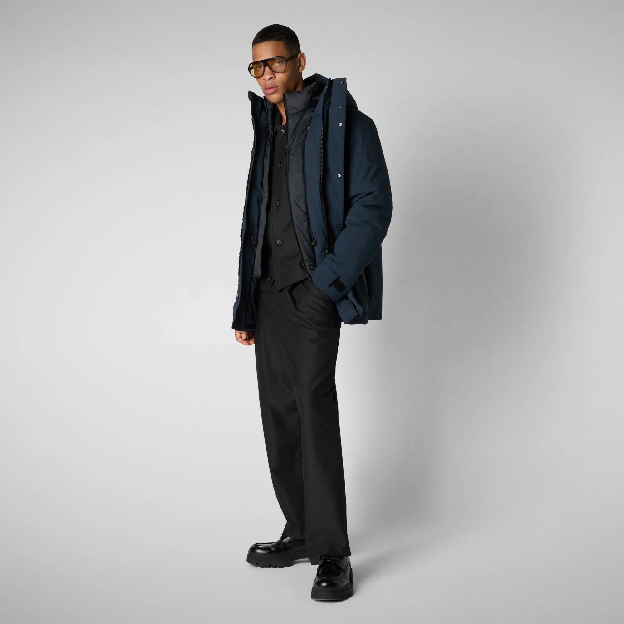 Men's  hooded parka Wilder in blue black