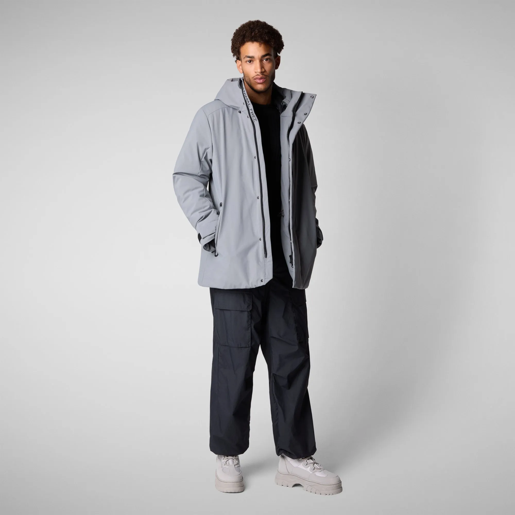 Men's  hooded parka Wilder in Mid Grey