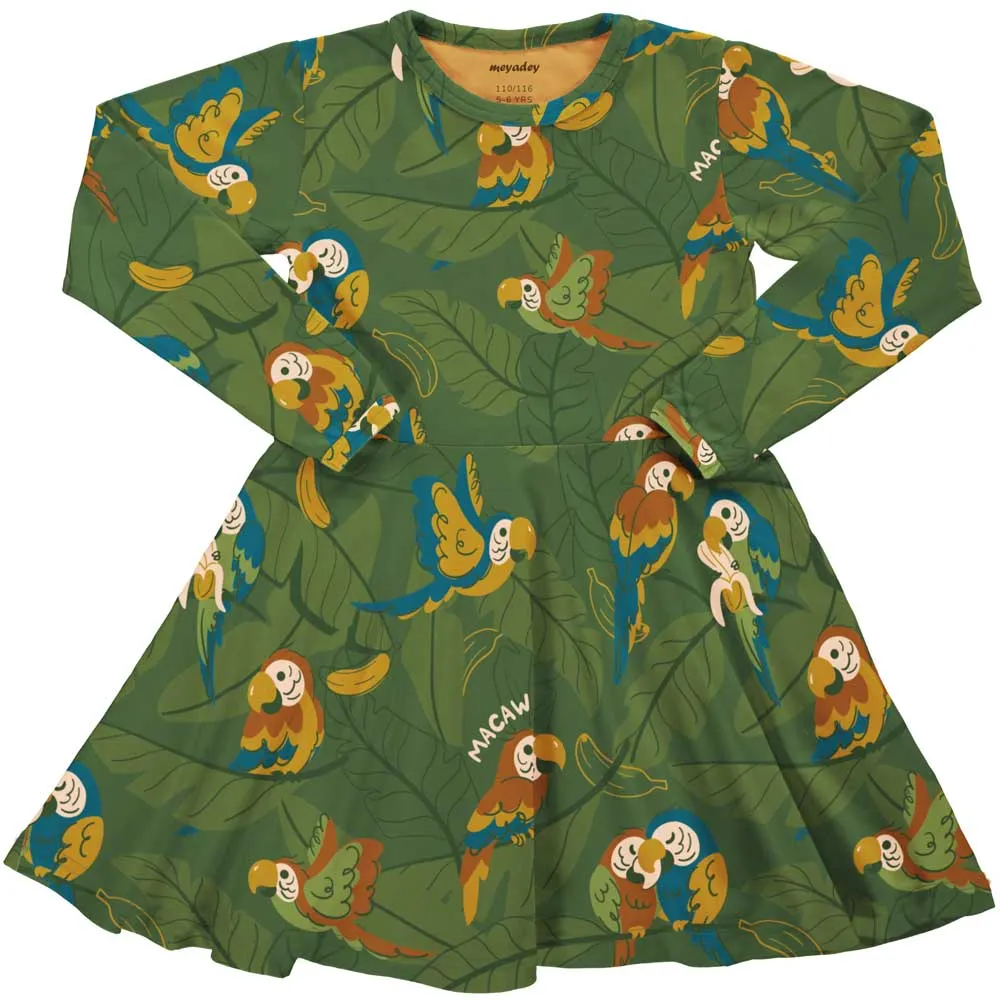 Meyadey Marvellous Macaw Long Sleeve Circle Dress