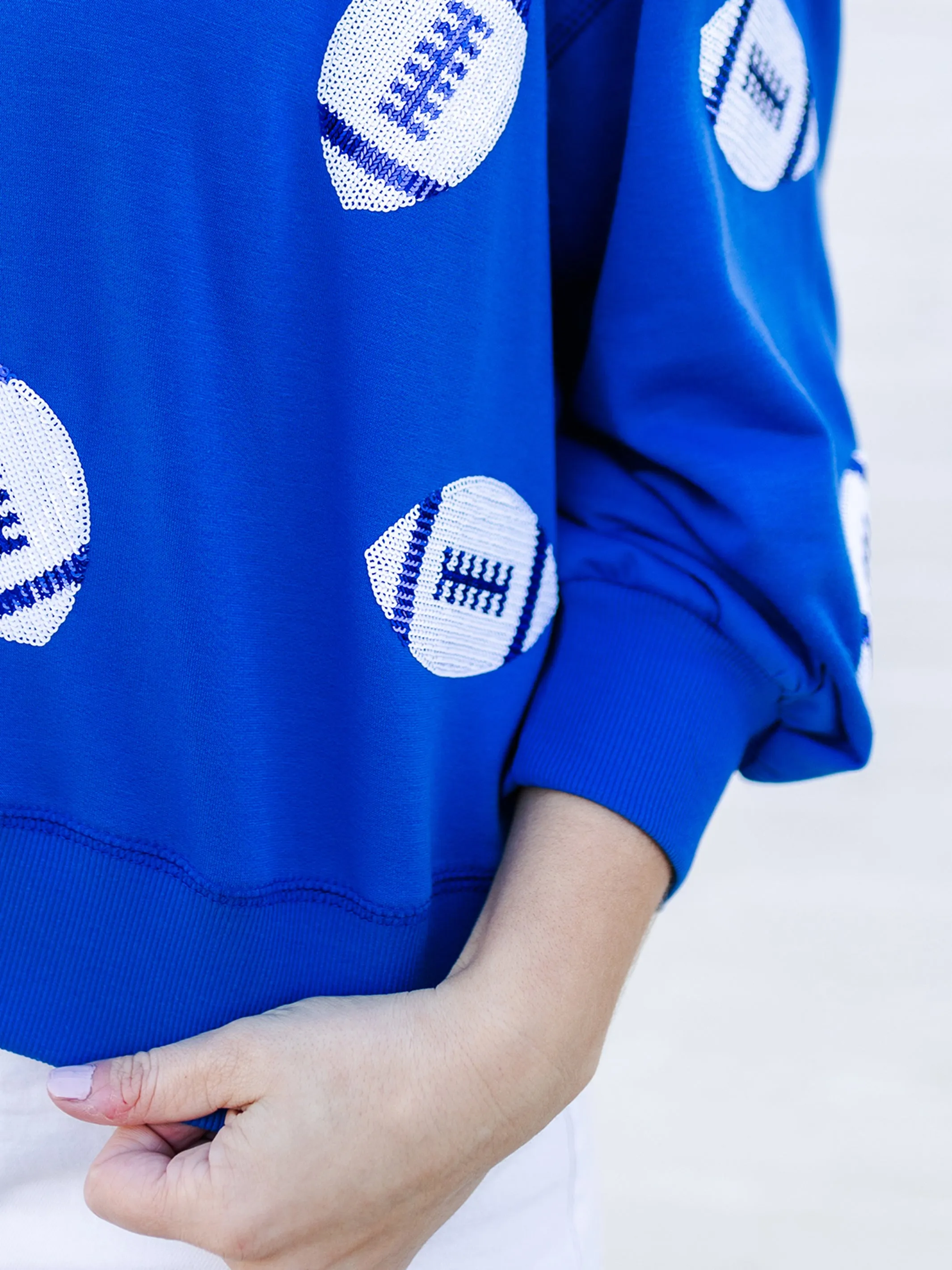 Millie Sweatshirt | Footballs Blue   White