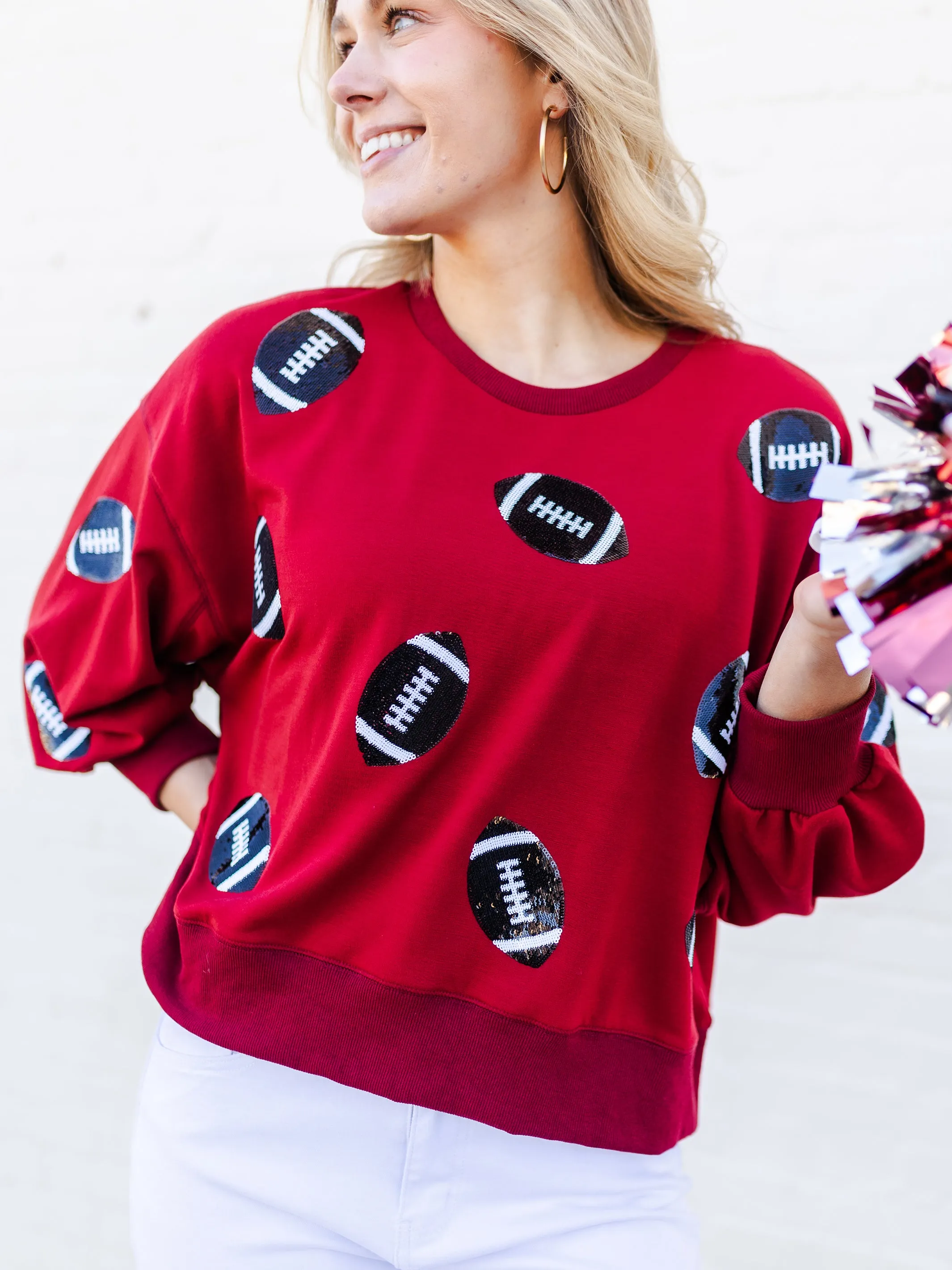 Millie Sweatshirt | Footballs Garnet   Black