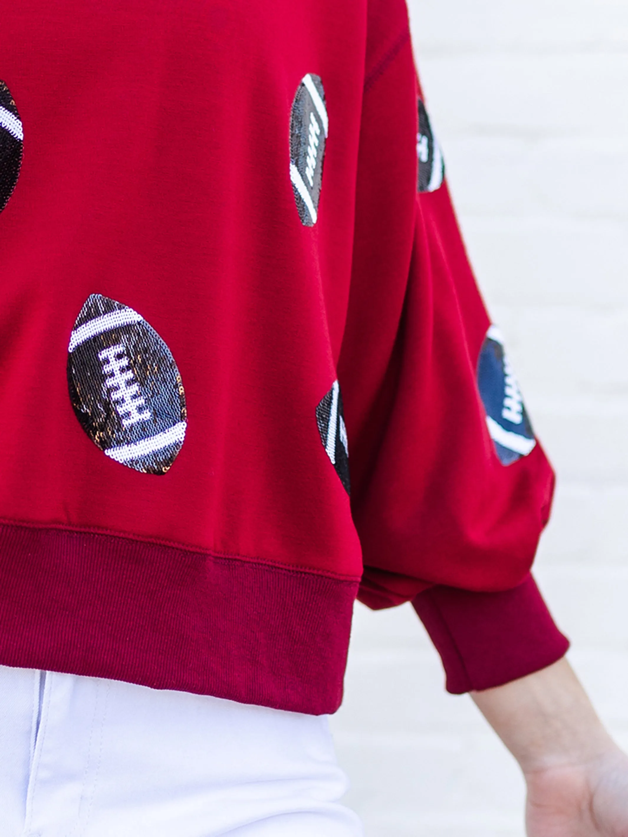 Millie Sweatshirt | Footballs Garnet   Black