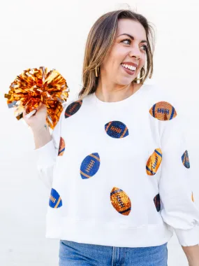 Millie Sweatshirt | Footballs Navy   Orange