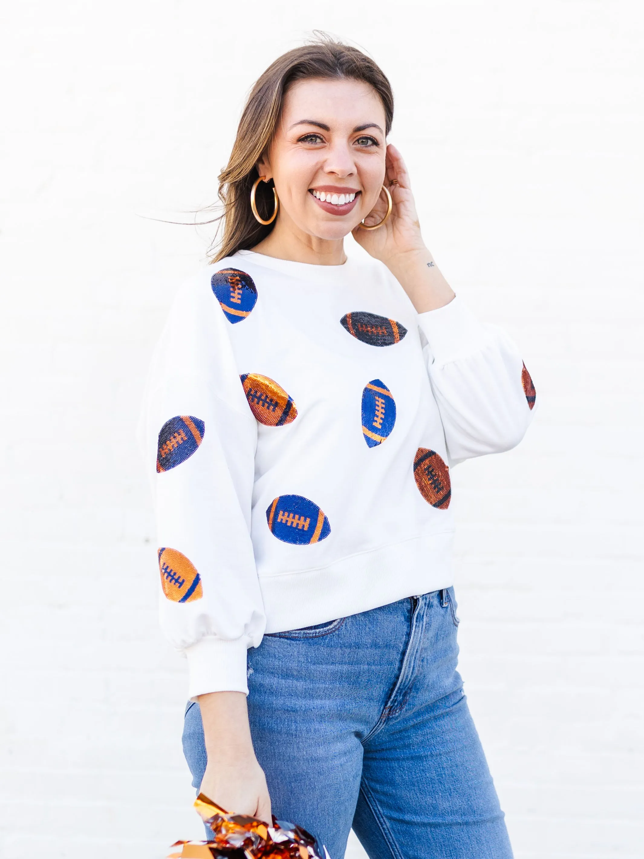 Millie Sweatshirt | Footballs Navy   Orange