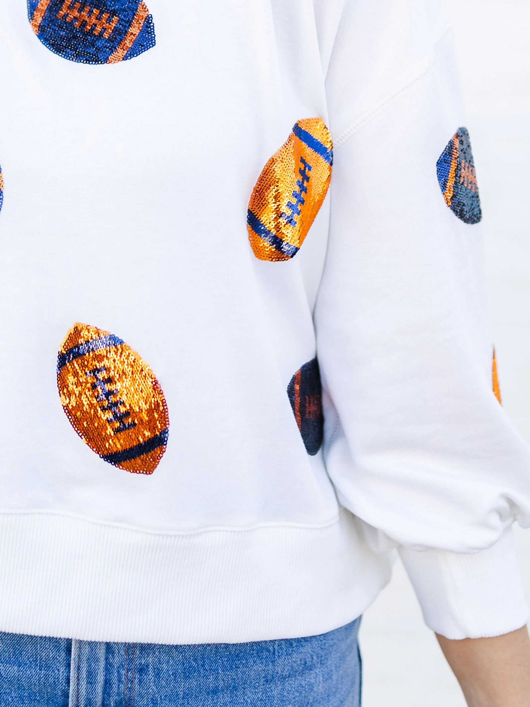 Millie Sweatshirt | Footballs Navy   Orange