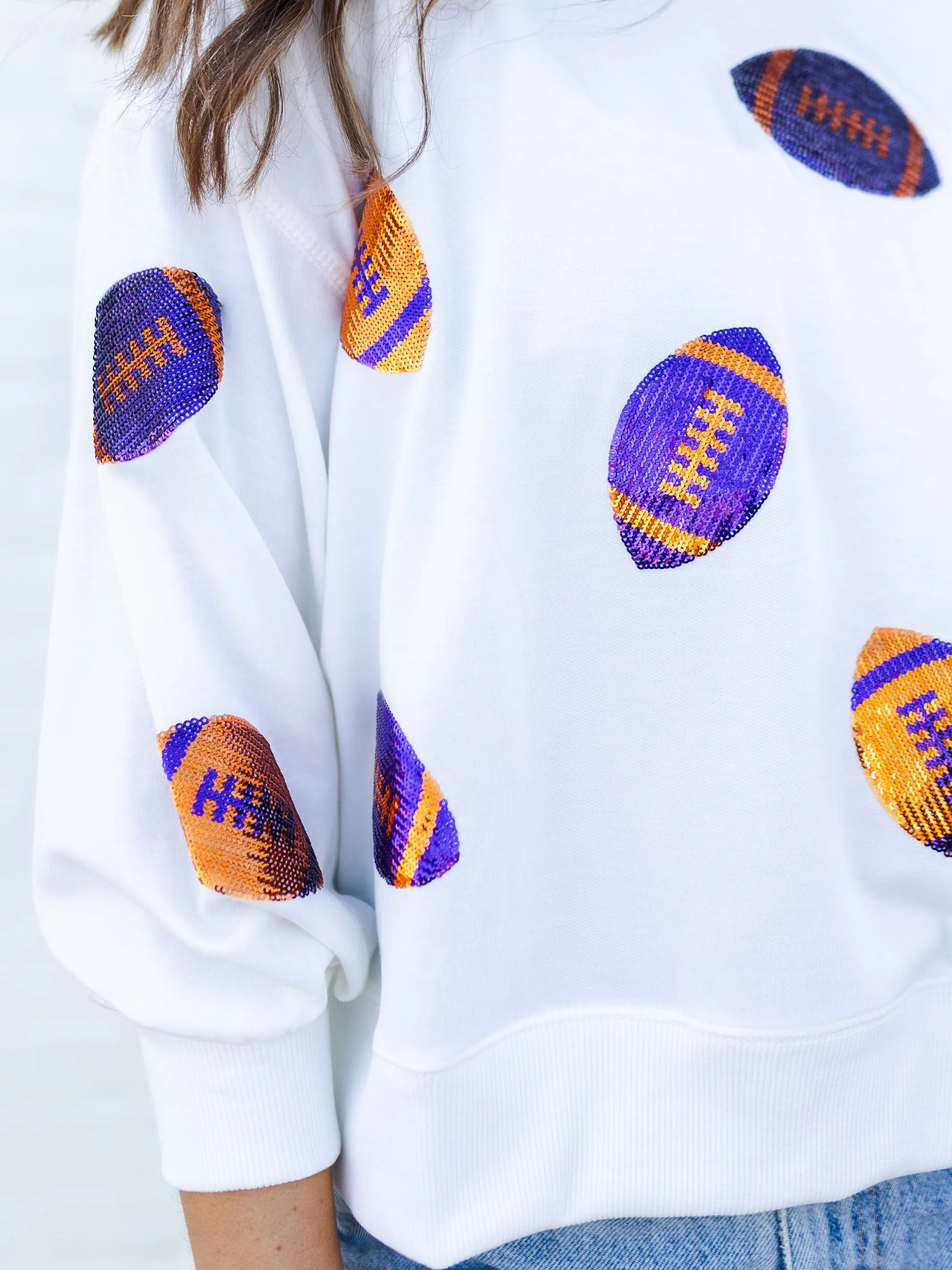 Millie Sweatshirt | Footballs Orange   Purple