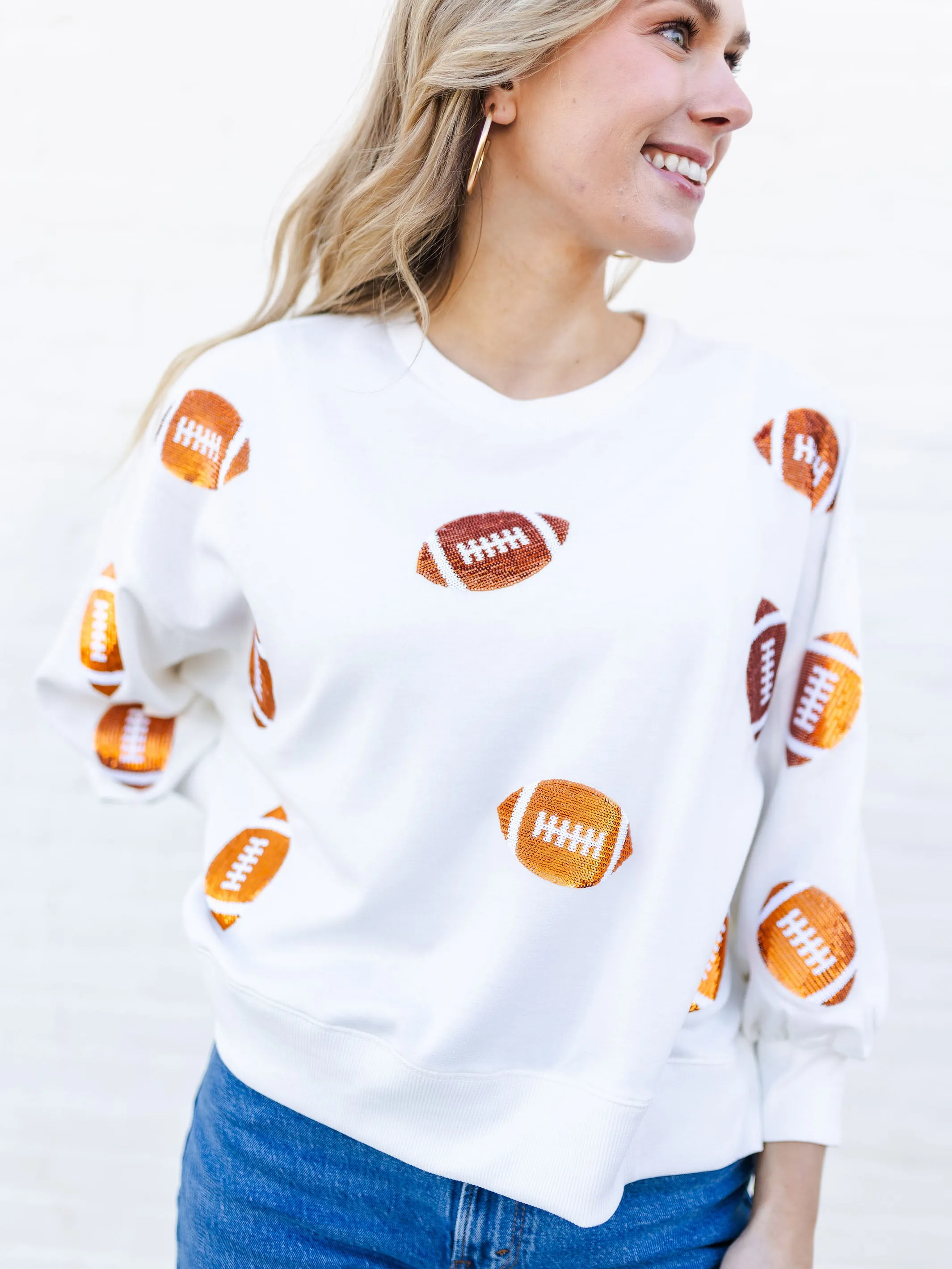 Millie Sweatshirt | Footballs Orange   White