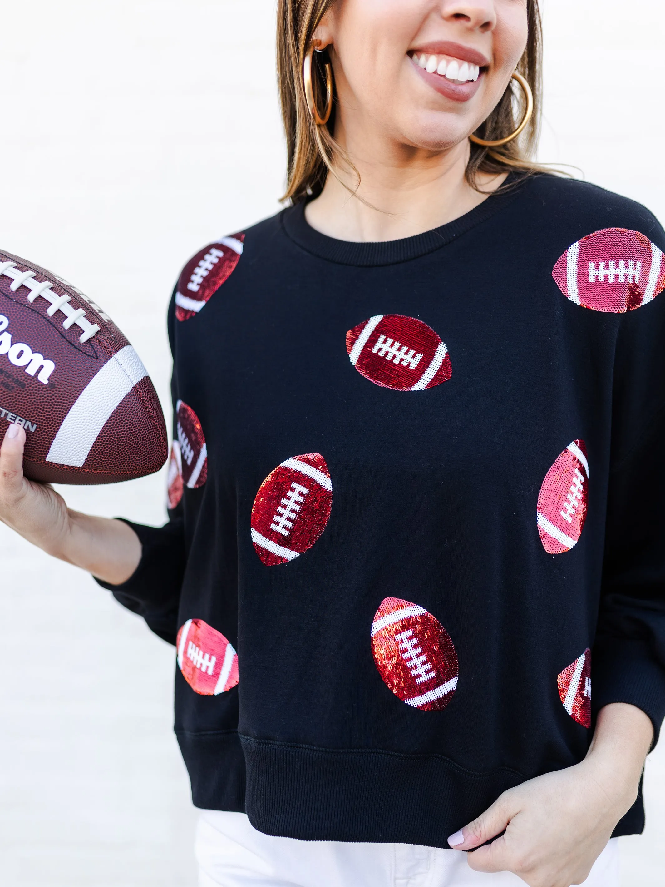 Millie Sweatshirt | Footballs Red   Black